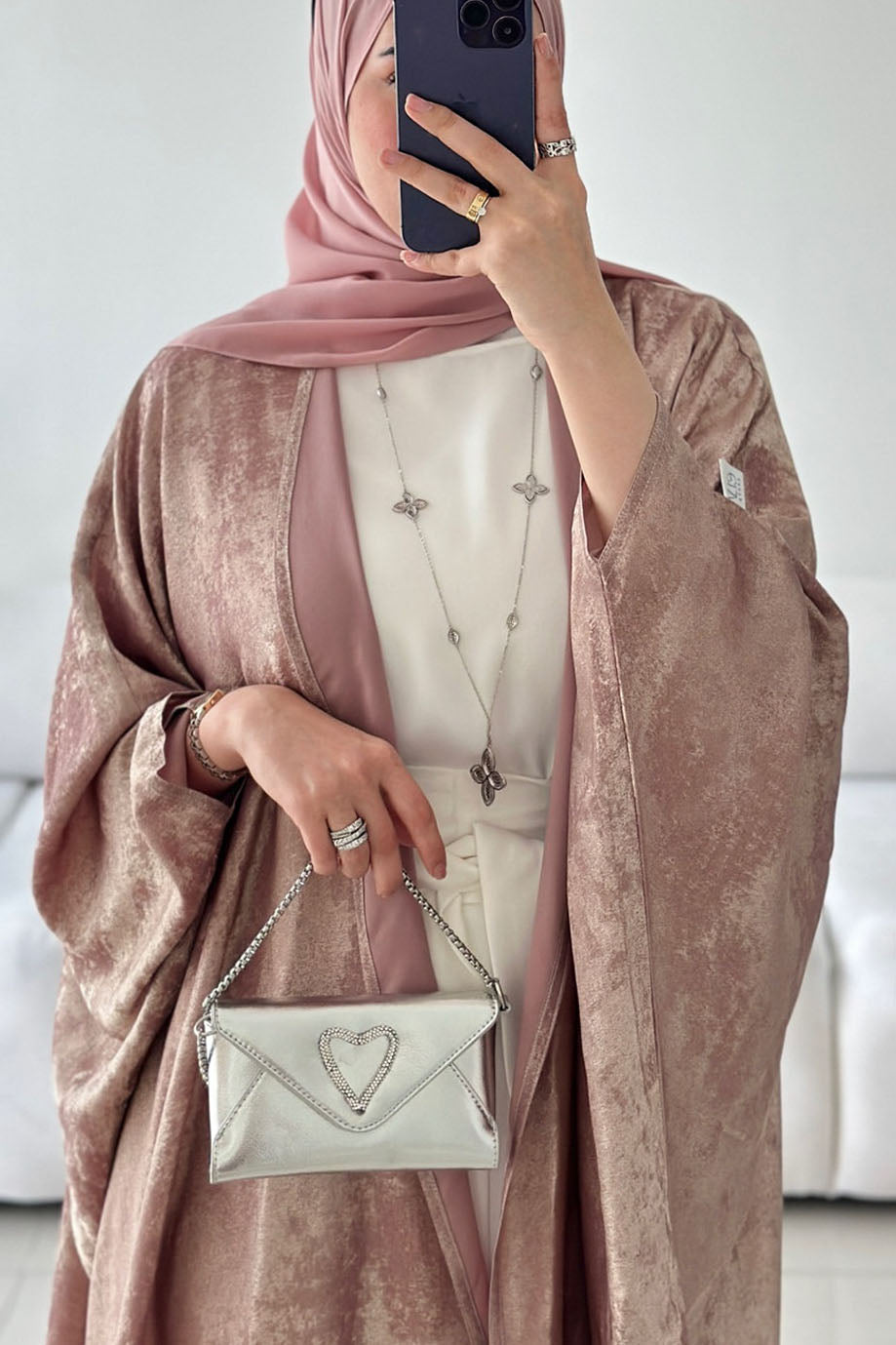 Lumira Elegant Open Abaya 796 – Pink
