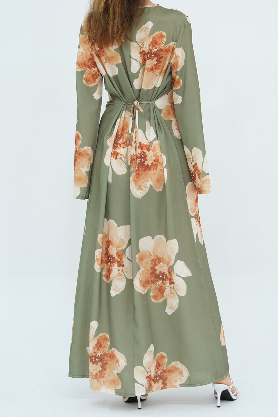 Florena Printed Maxi Dress Abaya 1063 – Green