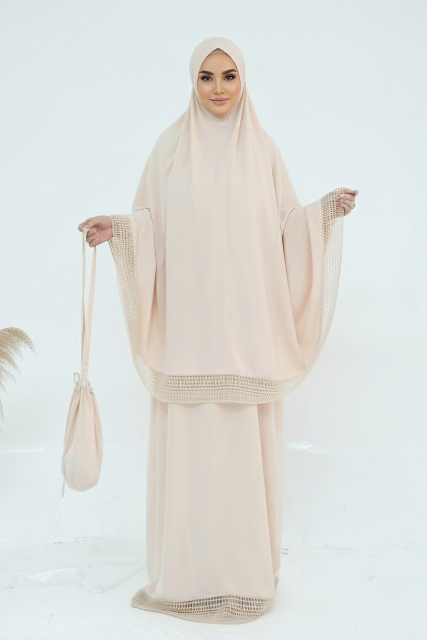 Azura Breathable Fabric Modest Prayer Set 956 – Cream
