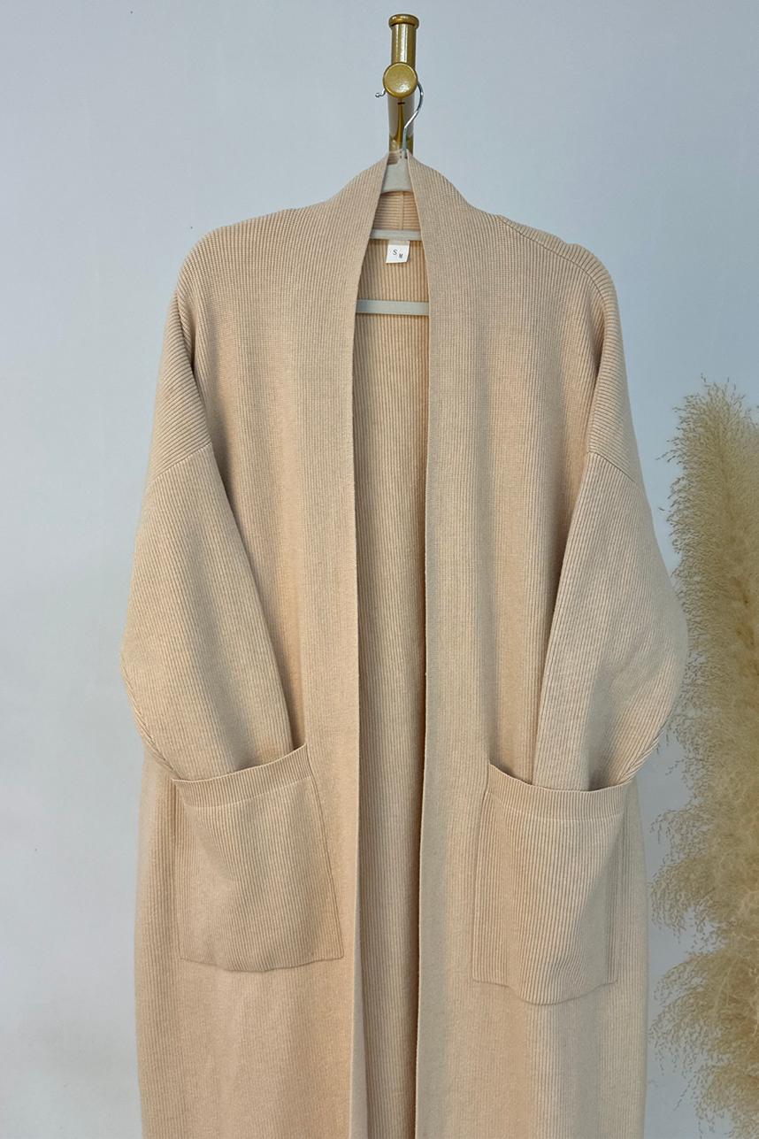 Knitveil Cardigan & Sleeveless Dress Set 906➕907 – Oatmeal