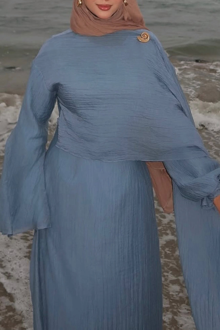 Serenne Double-Layer Elegant Modest Dress 1088 – Blue