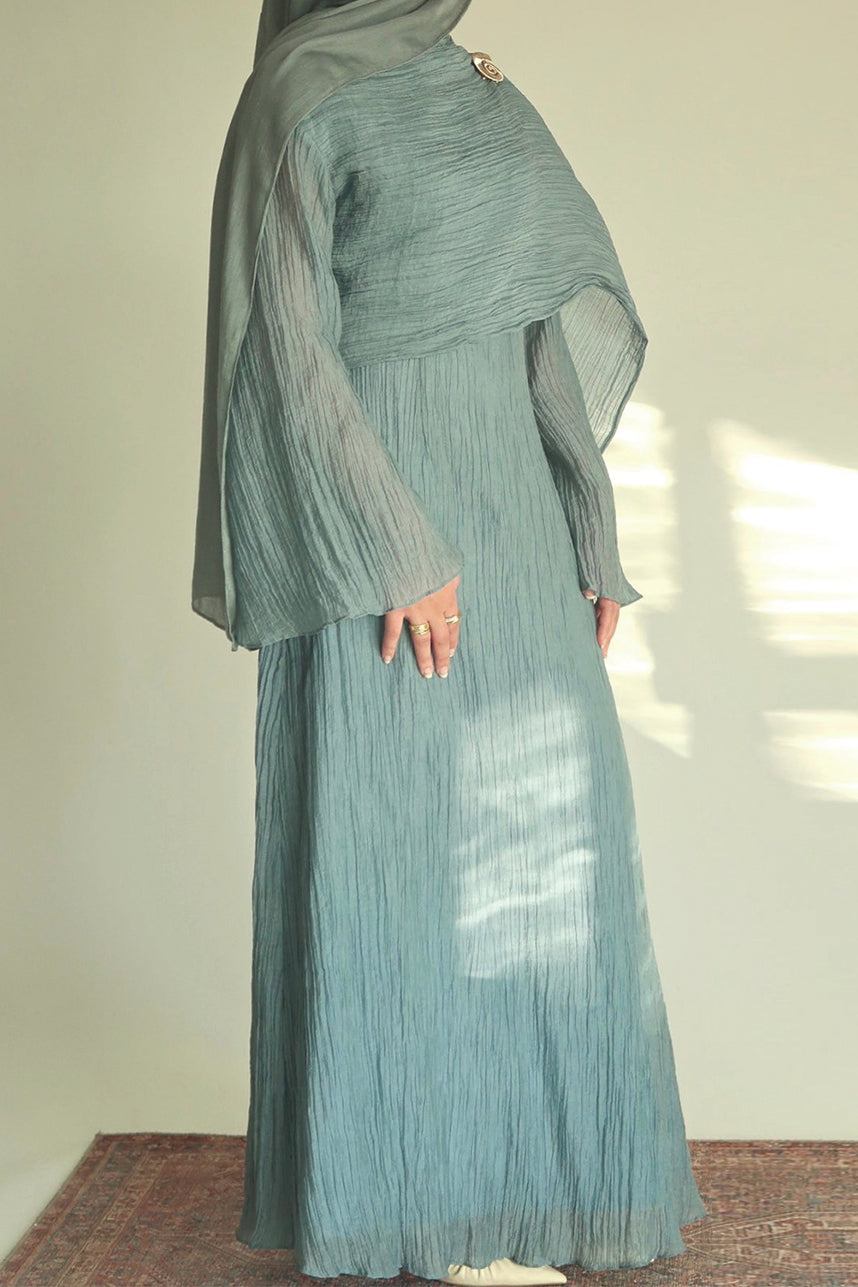 Serenne Double-Layer Elegant Modest Dress 1088 – Green