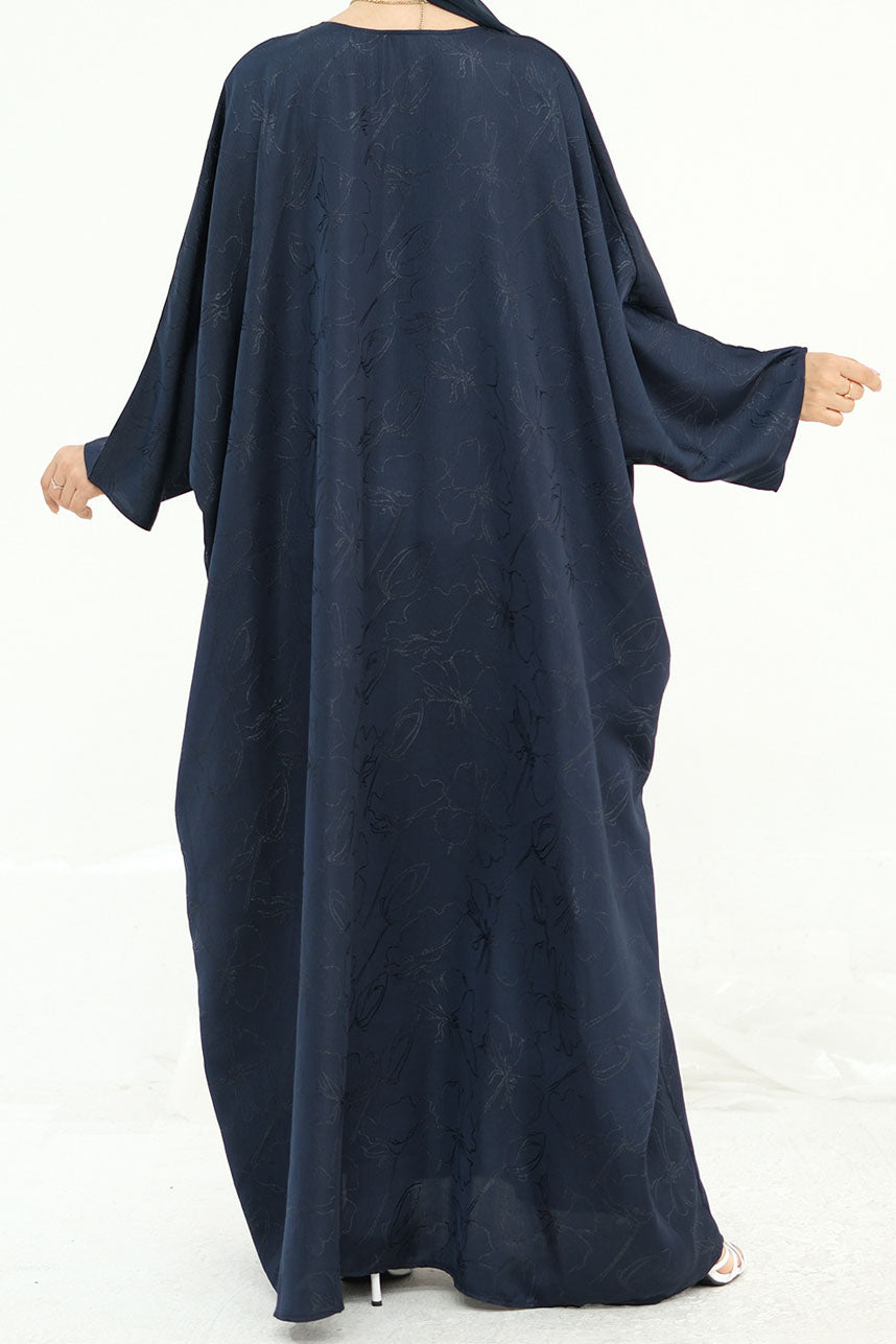 Horizon Subtle-Pattern Elegant Abaya LRDB005 – Blue