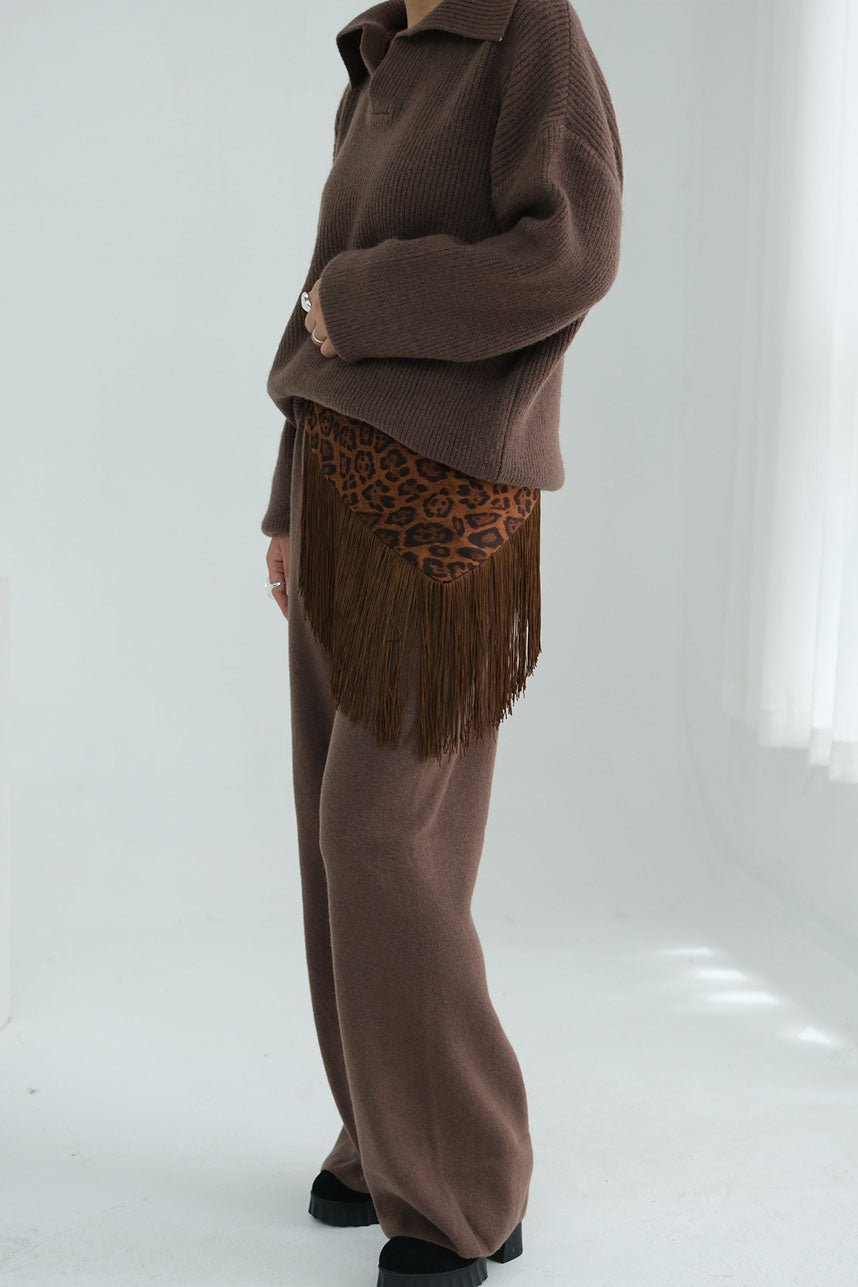 Monara Collared Thick-Knit Two-Piece Modest Set 008 – Coffee
