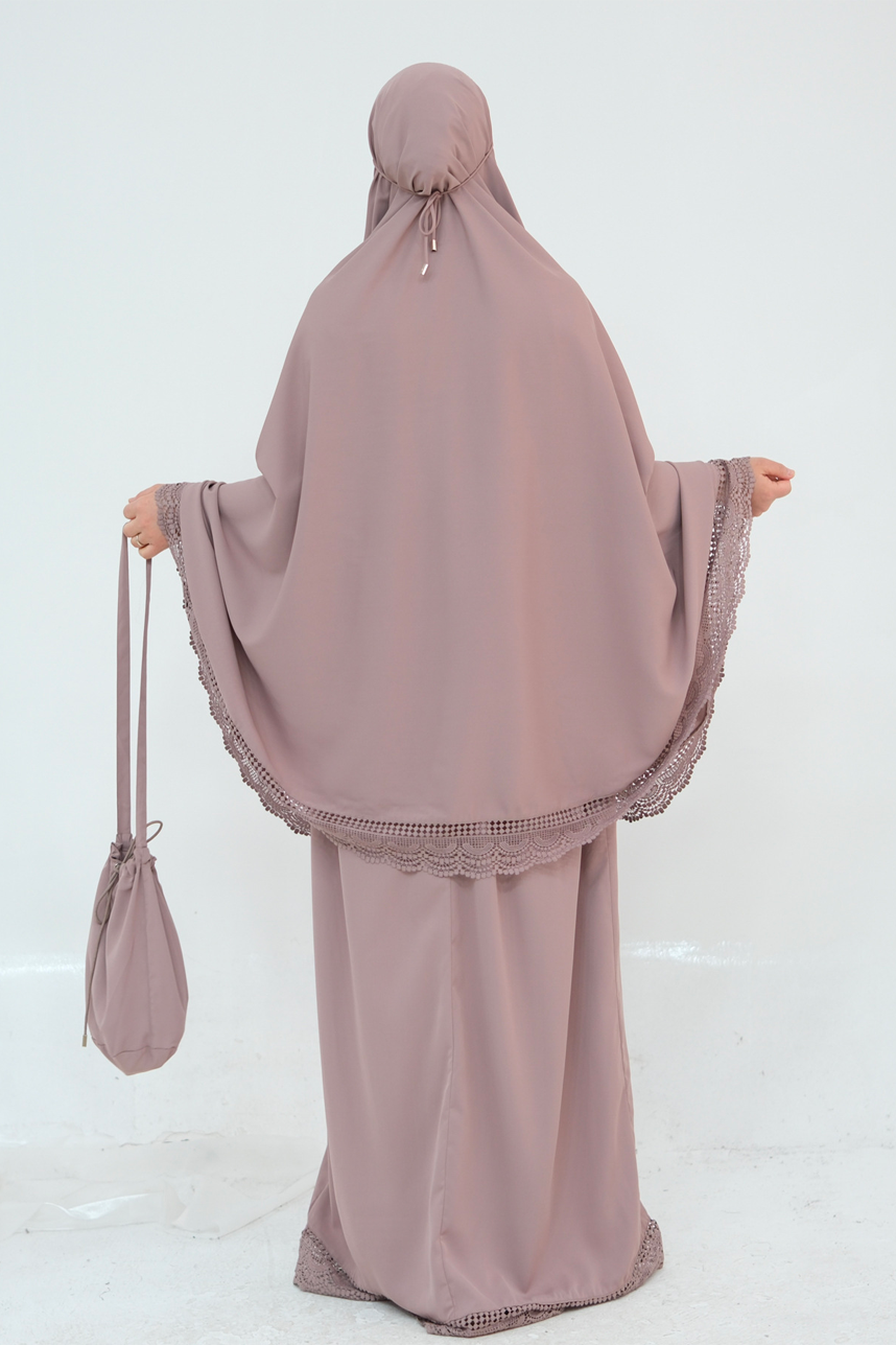 Dawnmist Lace Trim Modest Prayer Set 957 – Mauve