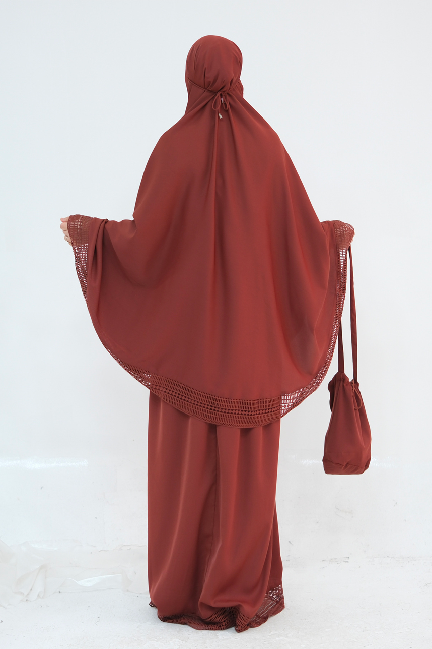 Azura Breathable Fabric Modest Prayer Set 956 – Terracotta