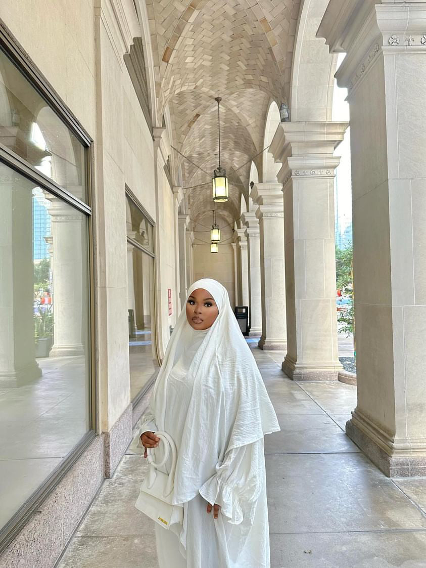 Natasha Cinched Sleeve Maxi Dress Abaya 669 - White
