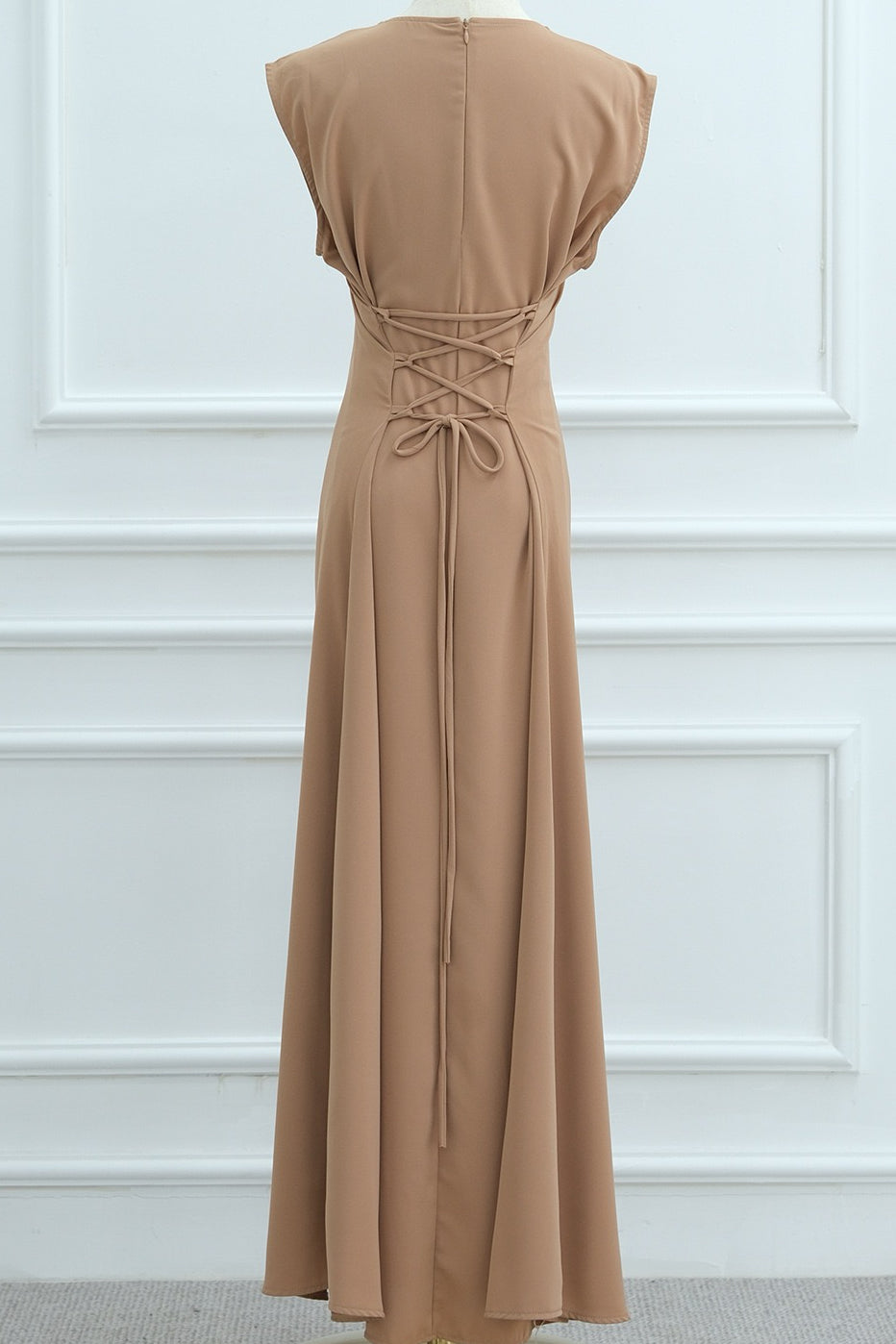 Meher Solid Nida Sleeveless Inner Abaya 1003 - Khaki