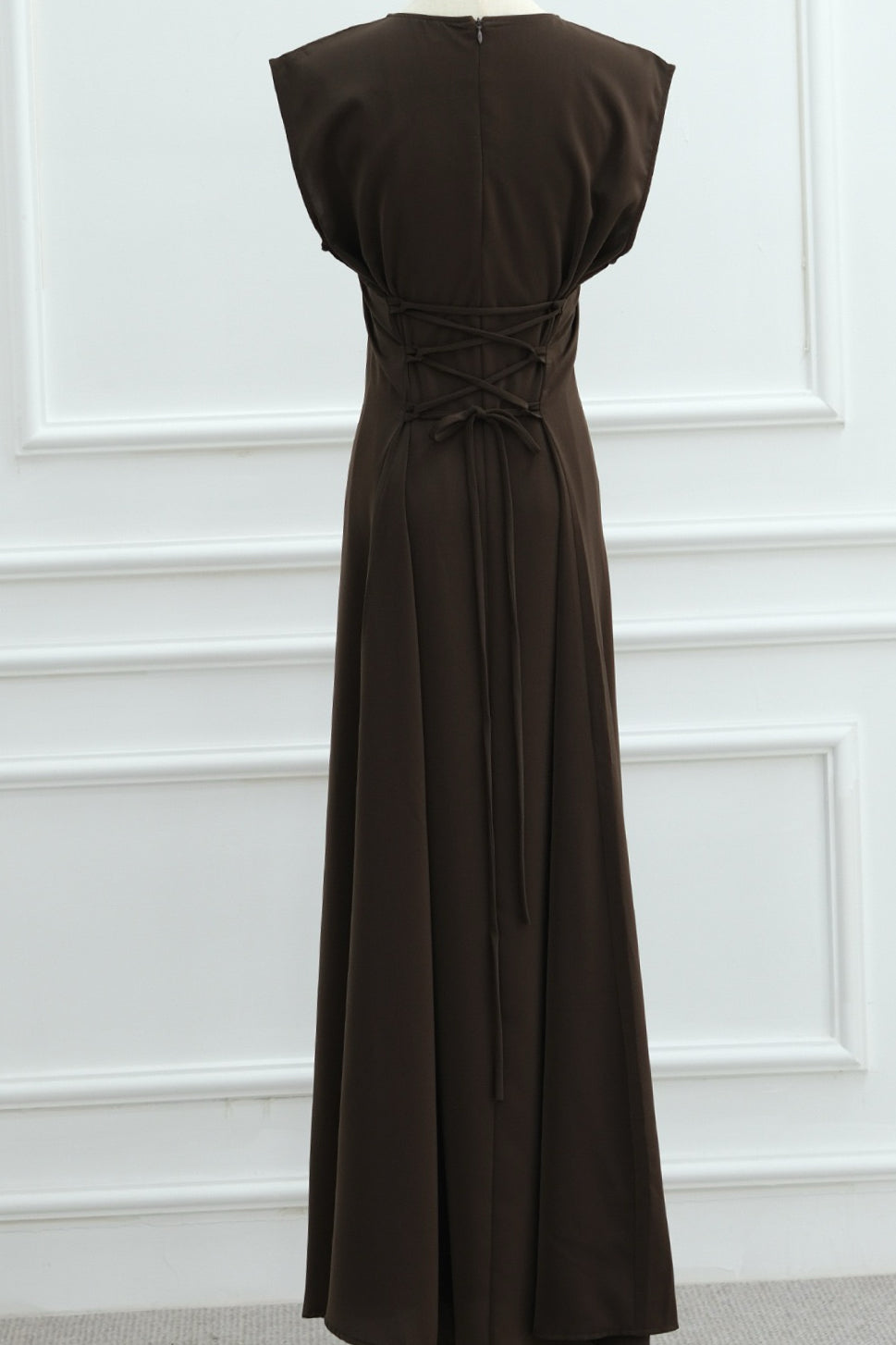 Meher Solid Nida Sleeveless Inner Abaya 1003 - Coffee