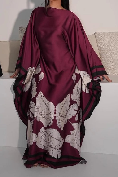 Talia Printed Kaftan Elegant Modest Dress 999 - Pink