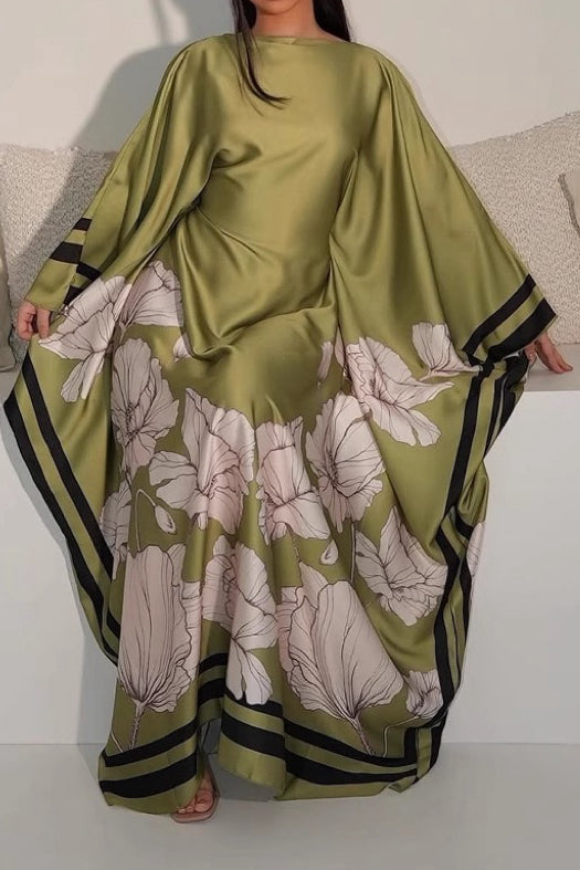 Talia Printed Kaftan Elegant Modest Dress 999 - Pink