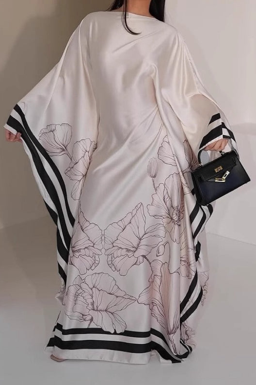Talia Printed Kaftan Elegant Modest Dress 999 - Pink