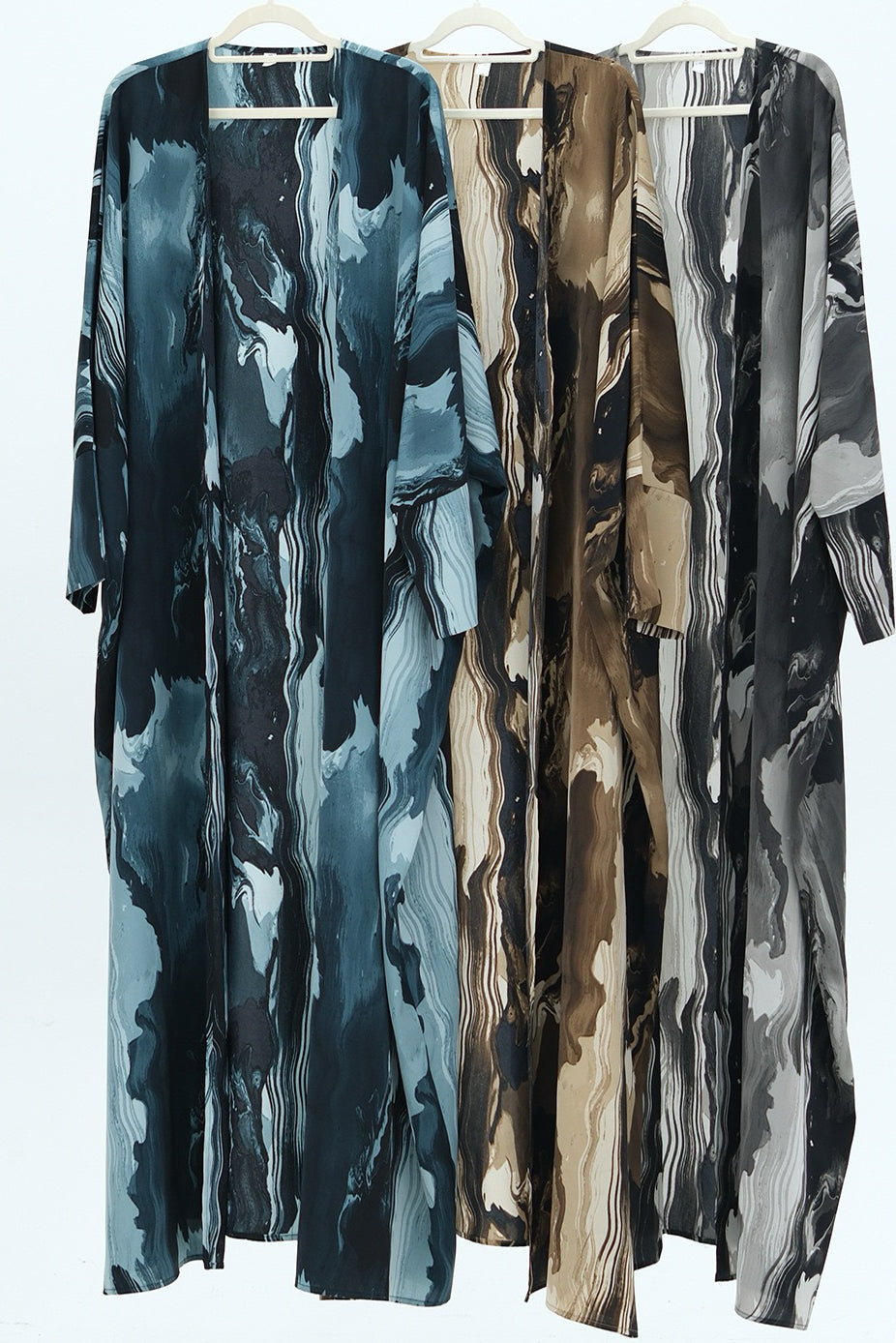 Aziza Chiffon Printed Open Abaya 982 - Taro