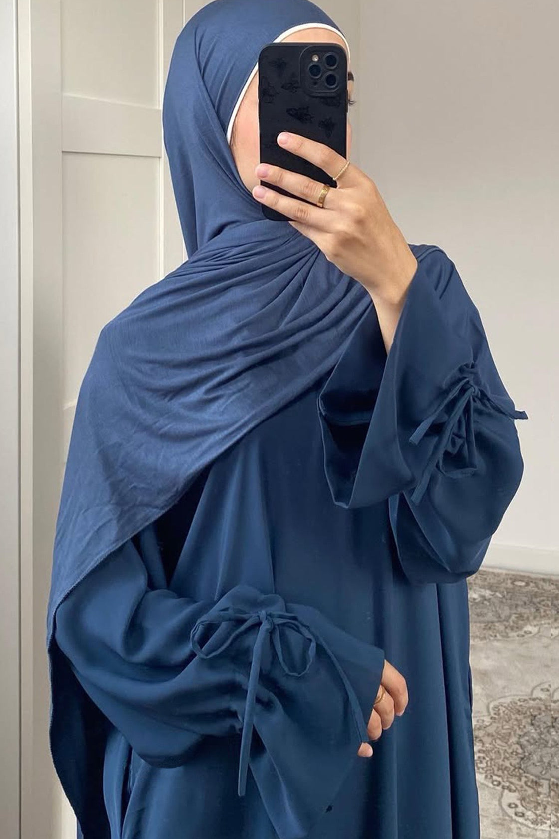 Jenin Essential Tie Cuff Abaya 938 - Blue