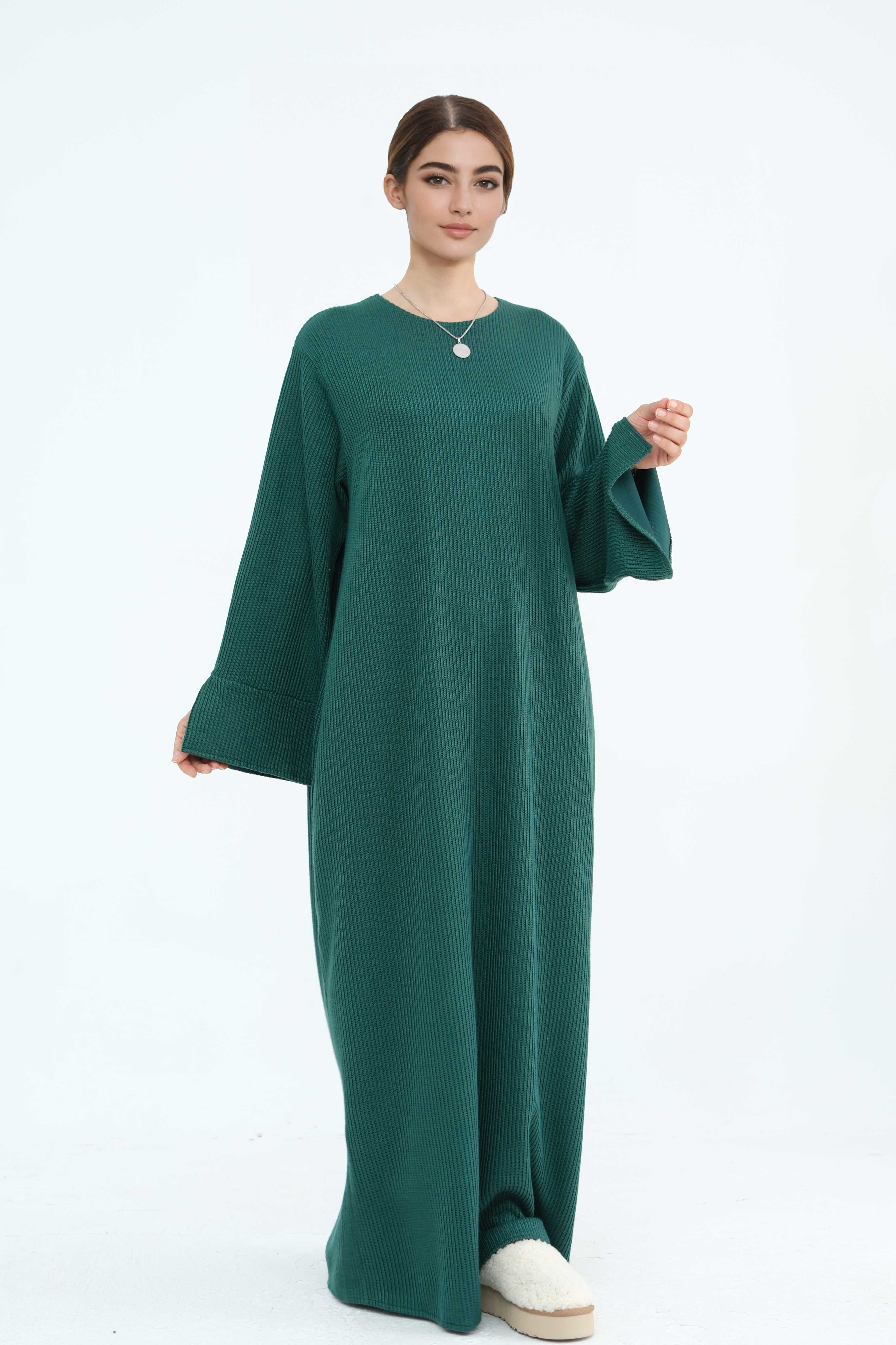 knit abaya dress Winter Fall Heavy Thick Knitted Abaya Dress #24916