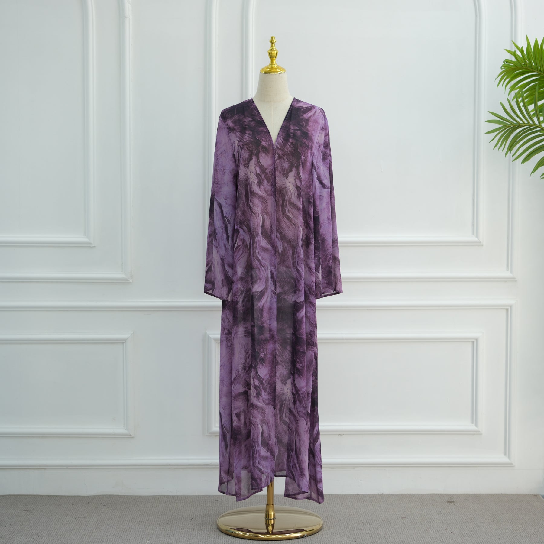 Loriya floral print cardigan + scarf, two pieces, LR1030