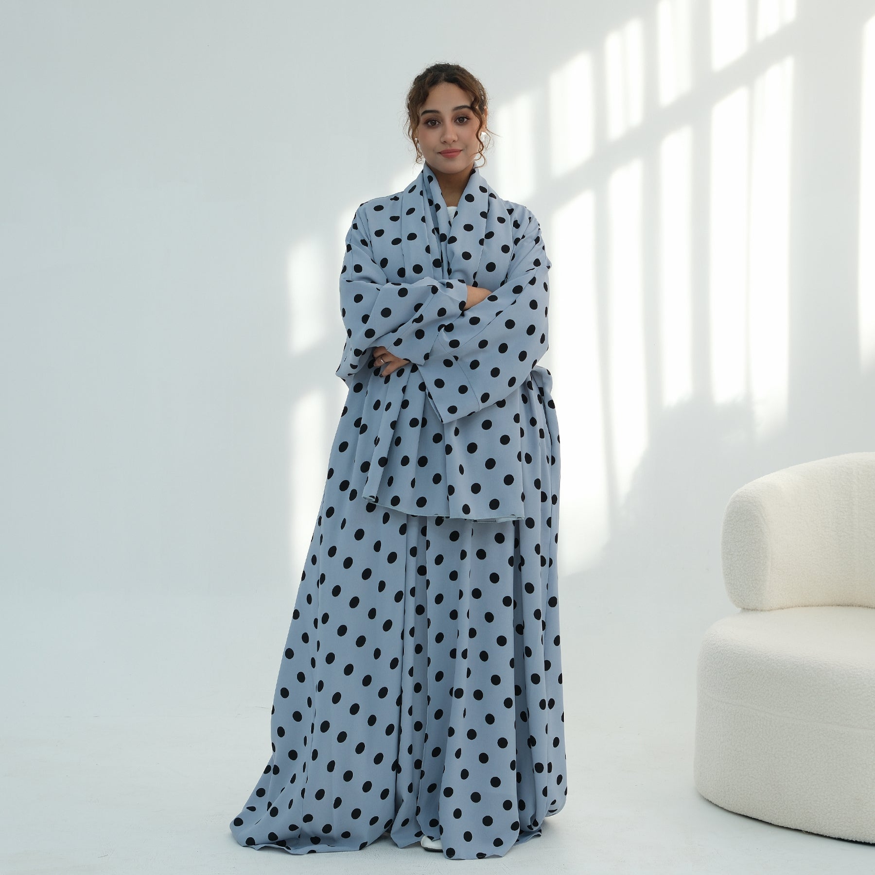 Loriya gorgeous wave cardigan + scarf two-piece set LR1119