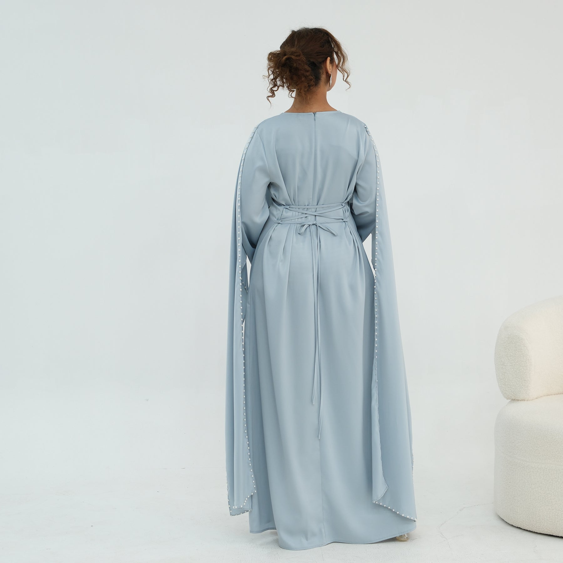 Loriya Pearl Beaded Luxury Shawl Dress LR1134