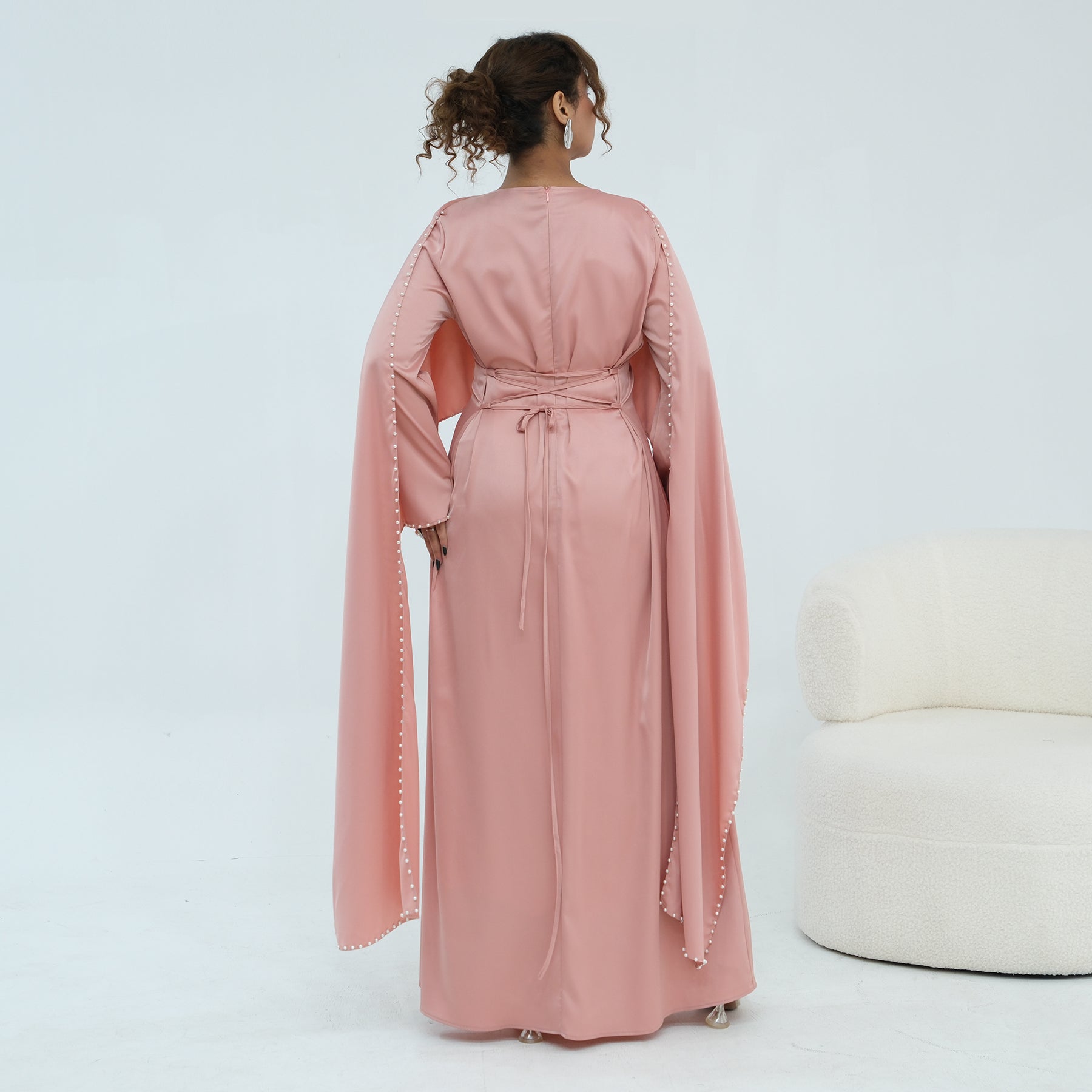 Loriya Pearl Beaded Luxury Shawl Dress LR1134
