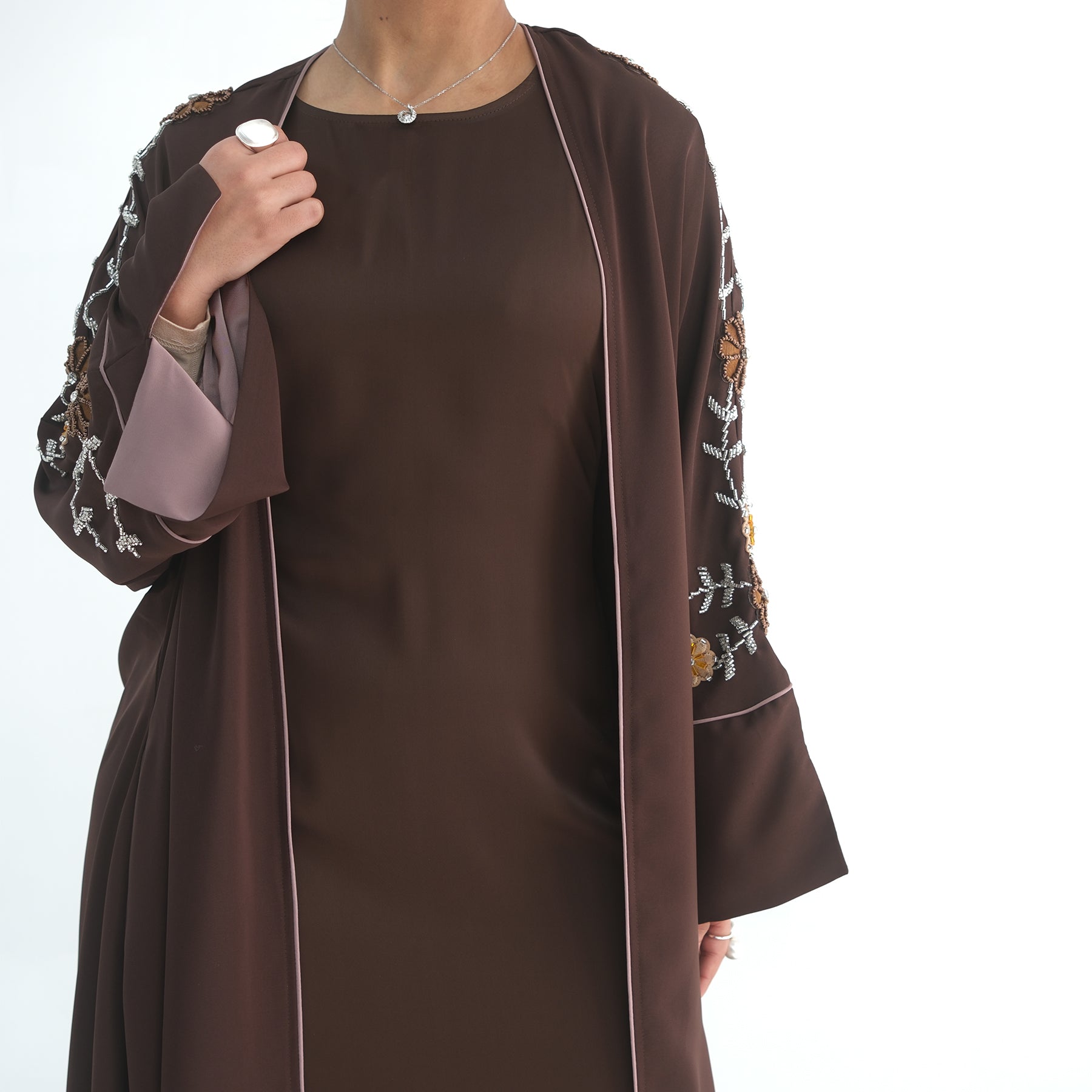 Real photo straight out, embroidered large-size floral handmade beaded cardigan LR1154