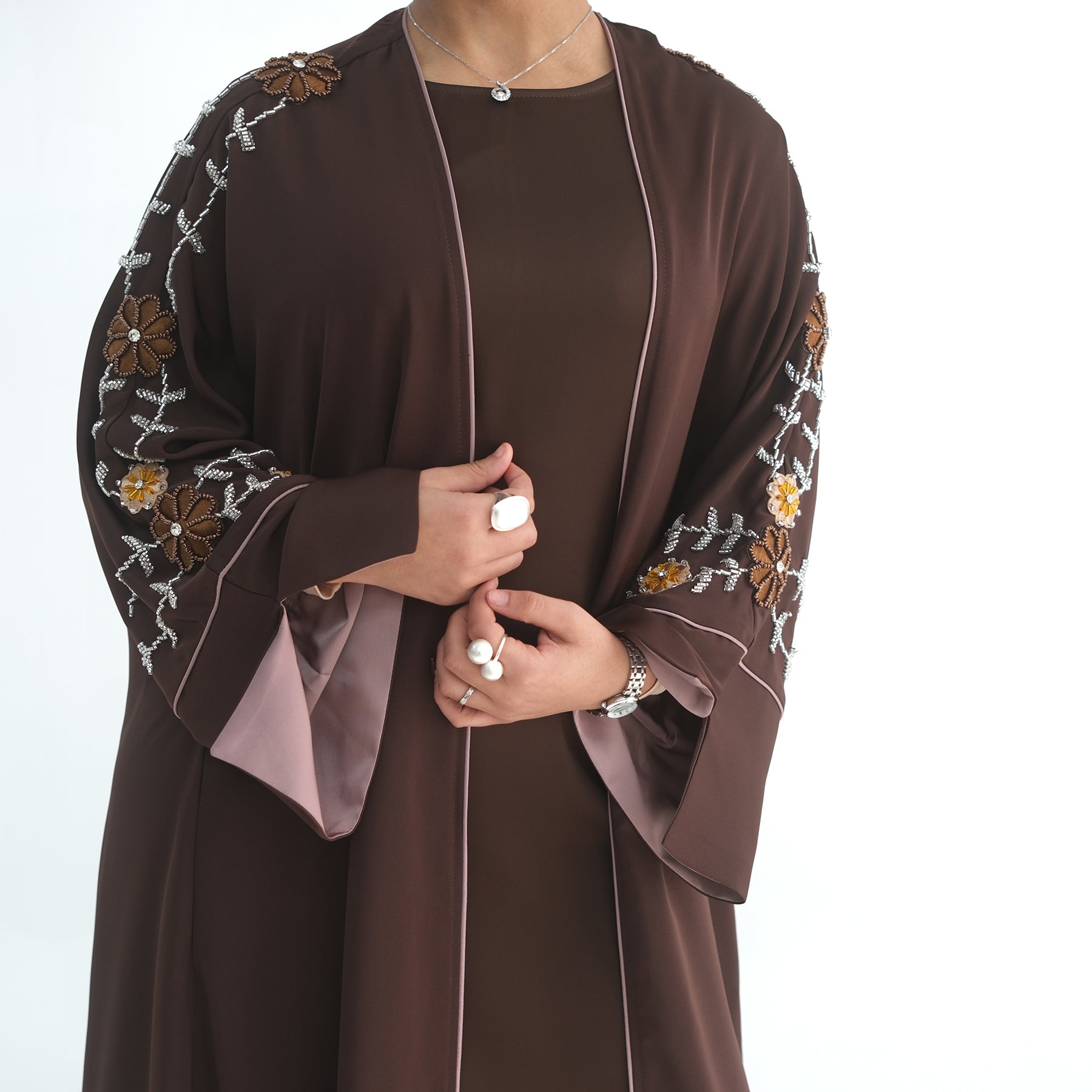 Real photo straight out, embroidered large-size floral handmade beaded cardigan LR1154