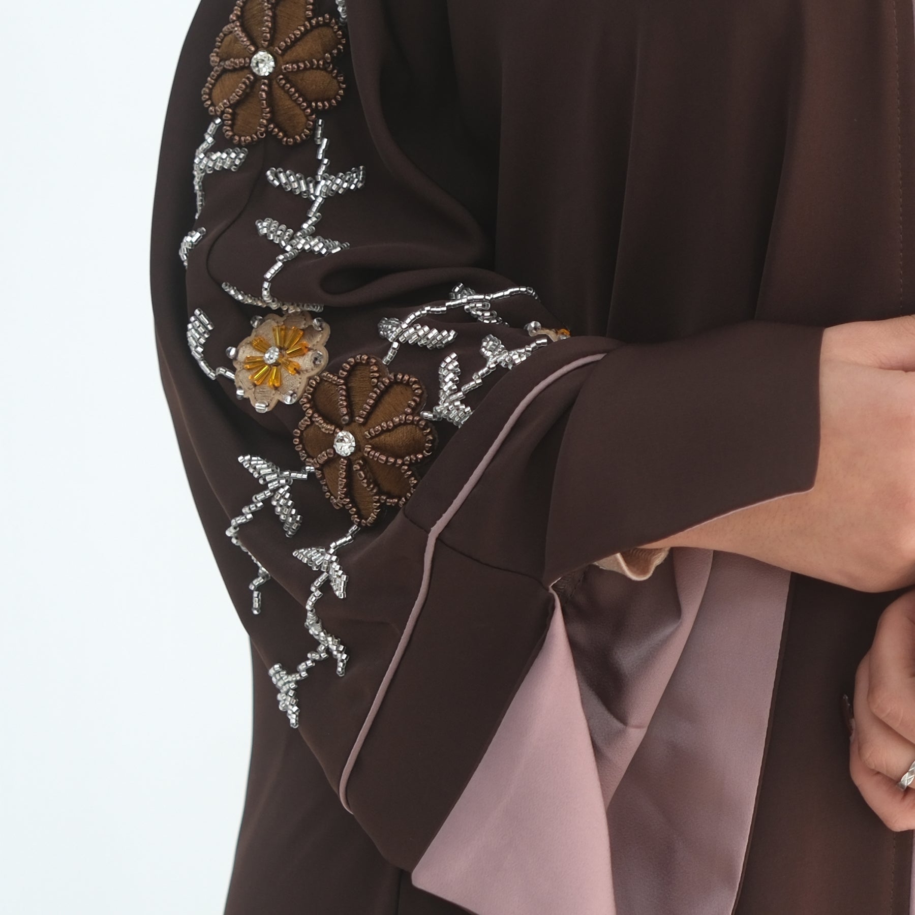 Real photo straight out, embroidered large-size floral handmade beaded cardigan LR1154