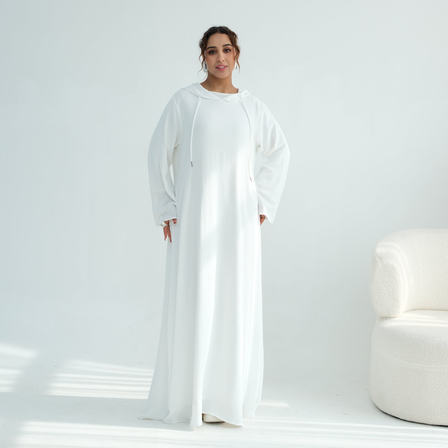 Loriya casual loose large-size hooded dress LR1159