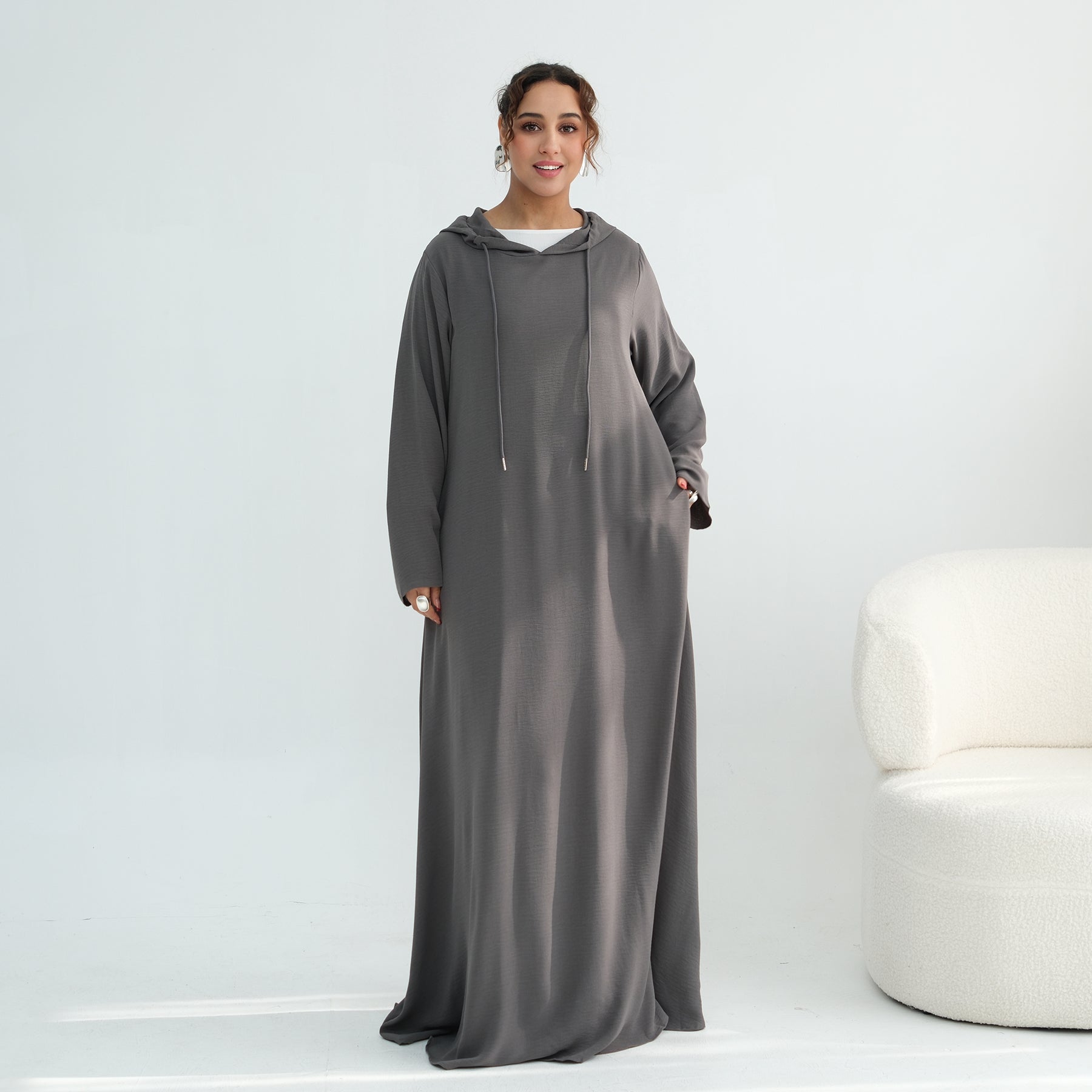 Loriya casual loose large-size hooded dress LR1159