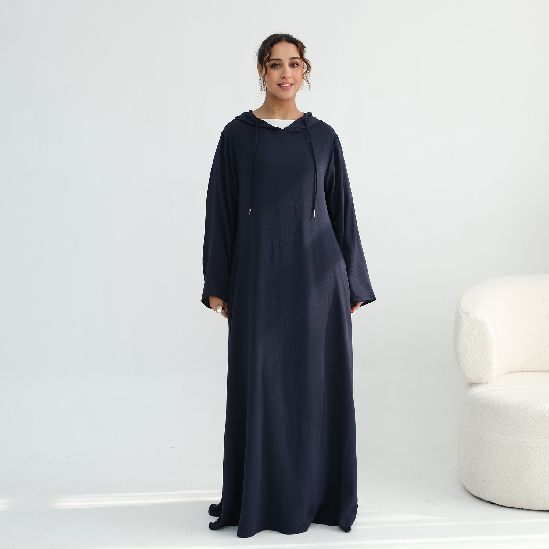 Loriya casual loose large-size hooded dress LR1159