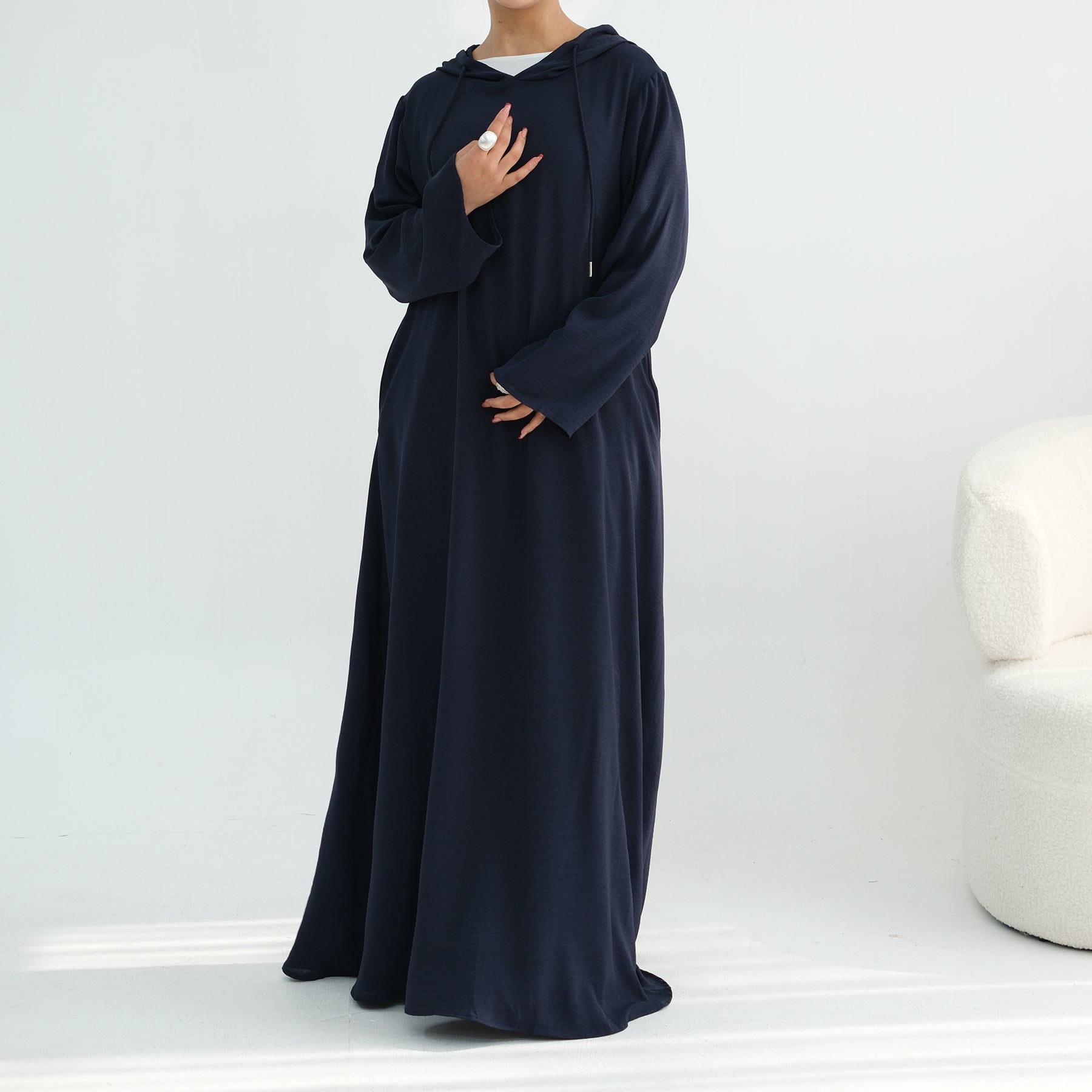 Loriya casual loose large-size hooded dress LR1159