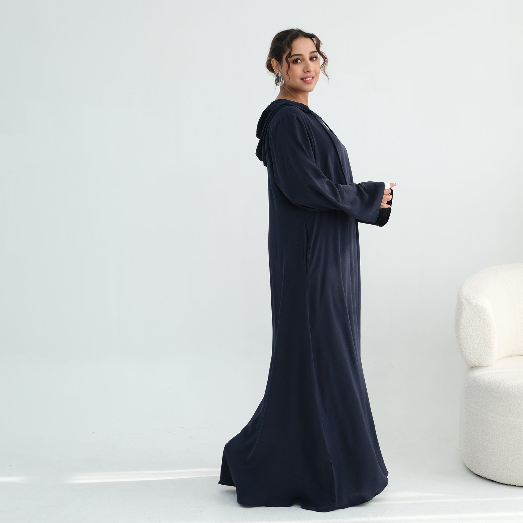 Loriya casual loose large-size hooded dress LR1159
