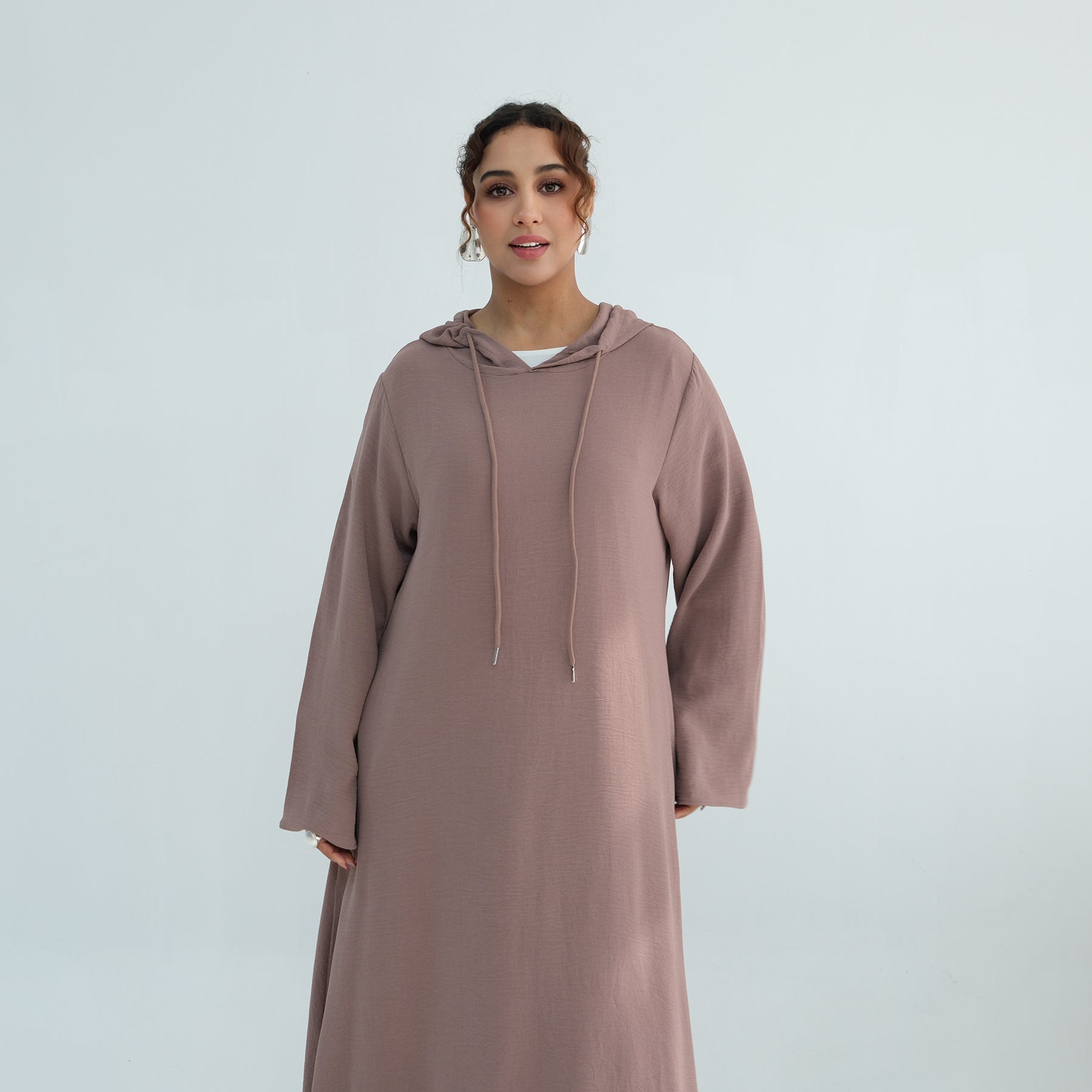 Loriya casual loose large-size hooded dress LR1159