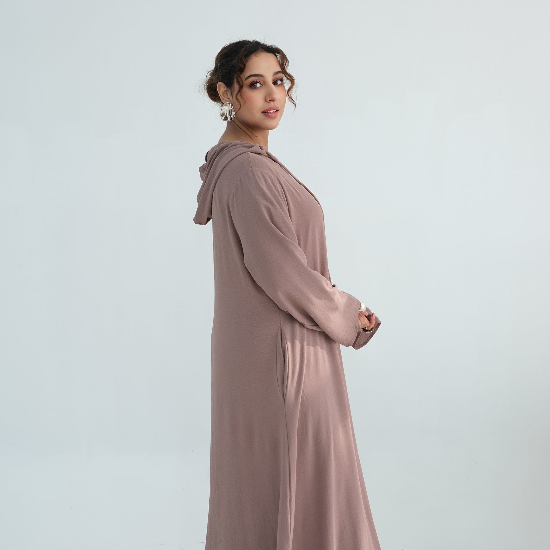 Loriya casual loose large-size hooded dress LR1159
