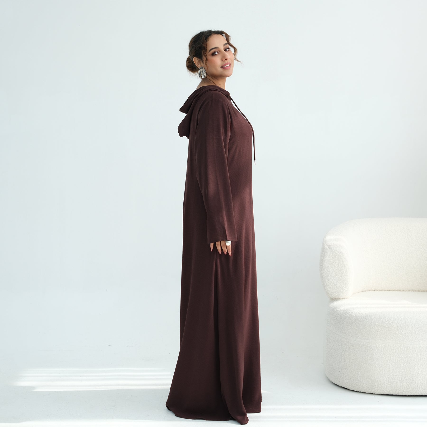 Loriya casual loose large-size hooded dress LR1159