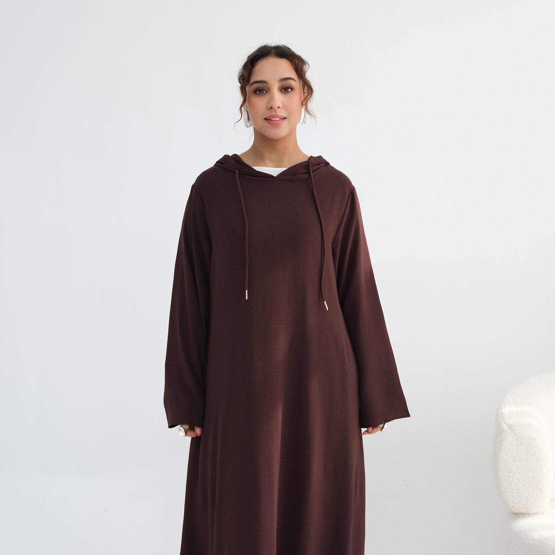 Loriya casual loose large-size hooded dress LR1159