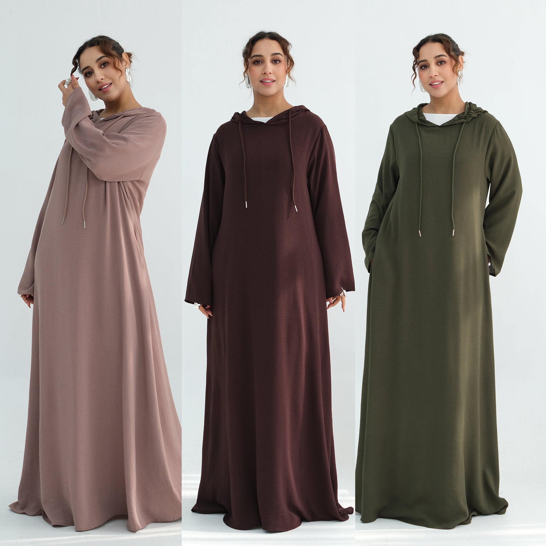 Loriya casual loose large-size hooded dress LR1159