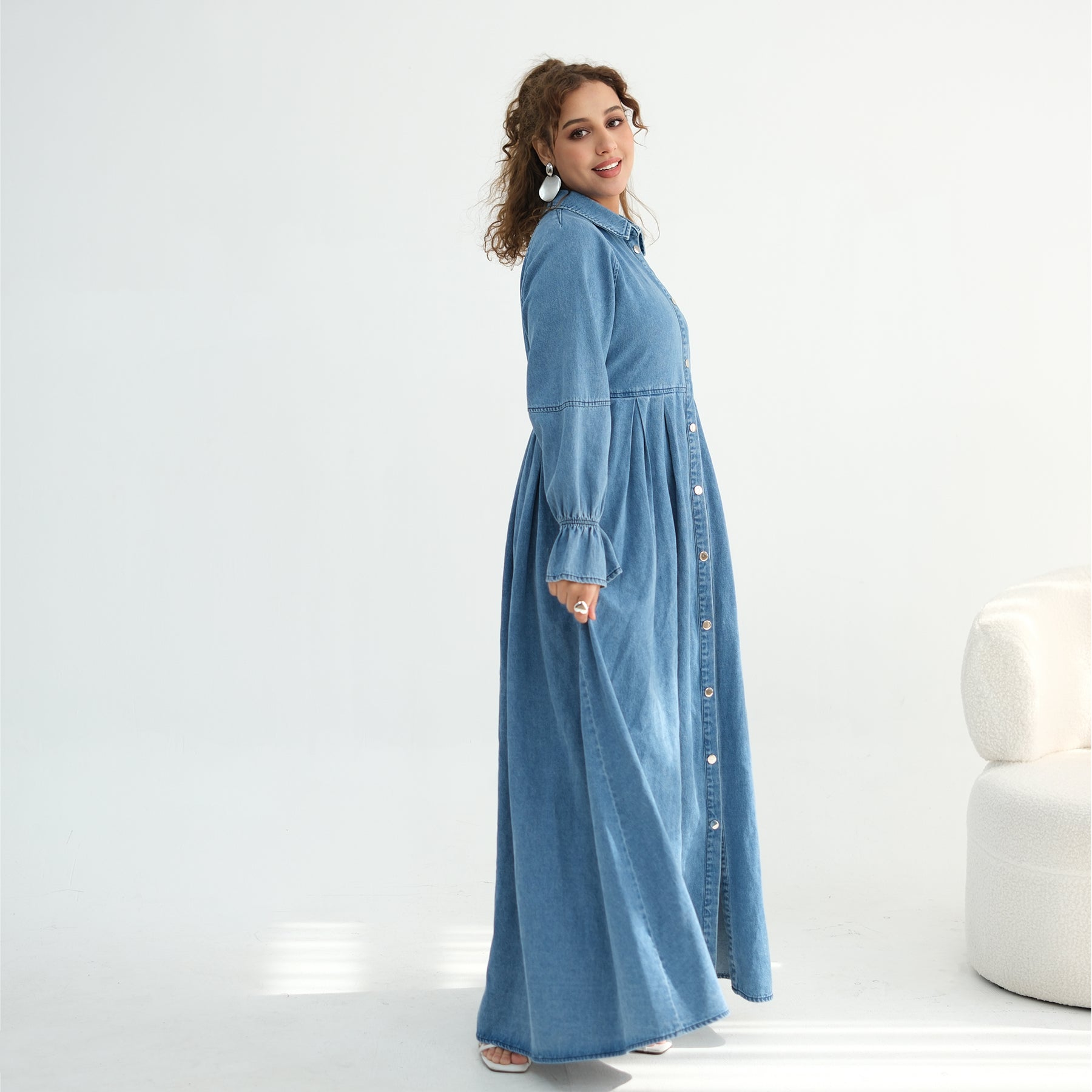 Real shot, denim dress 1164