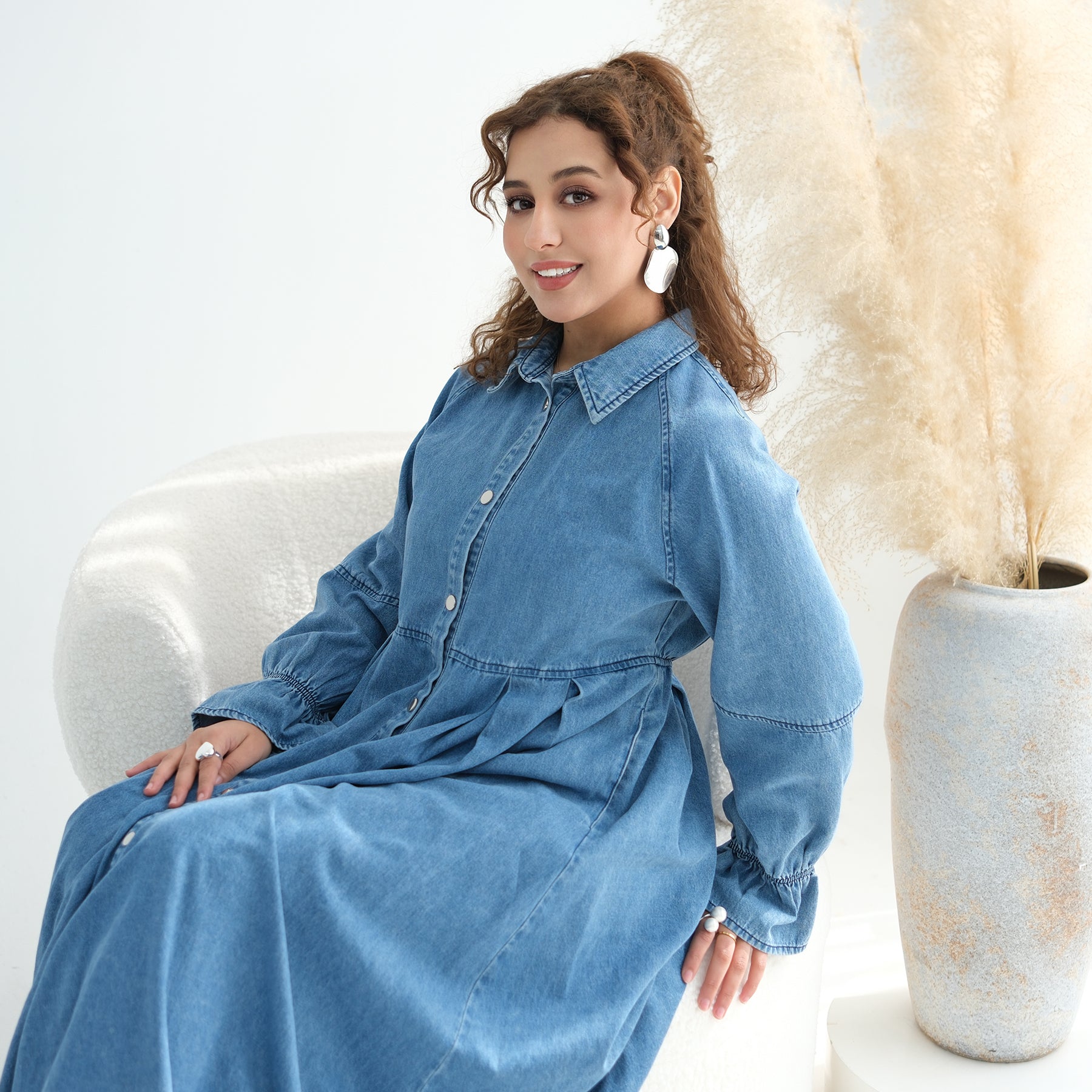 Real shot, denim dress 1164