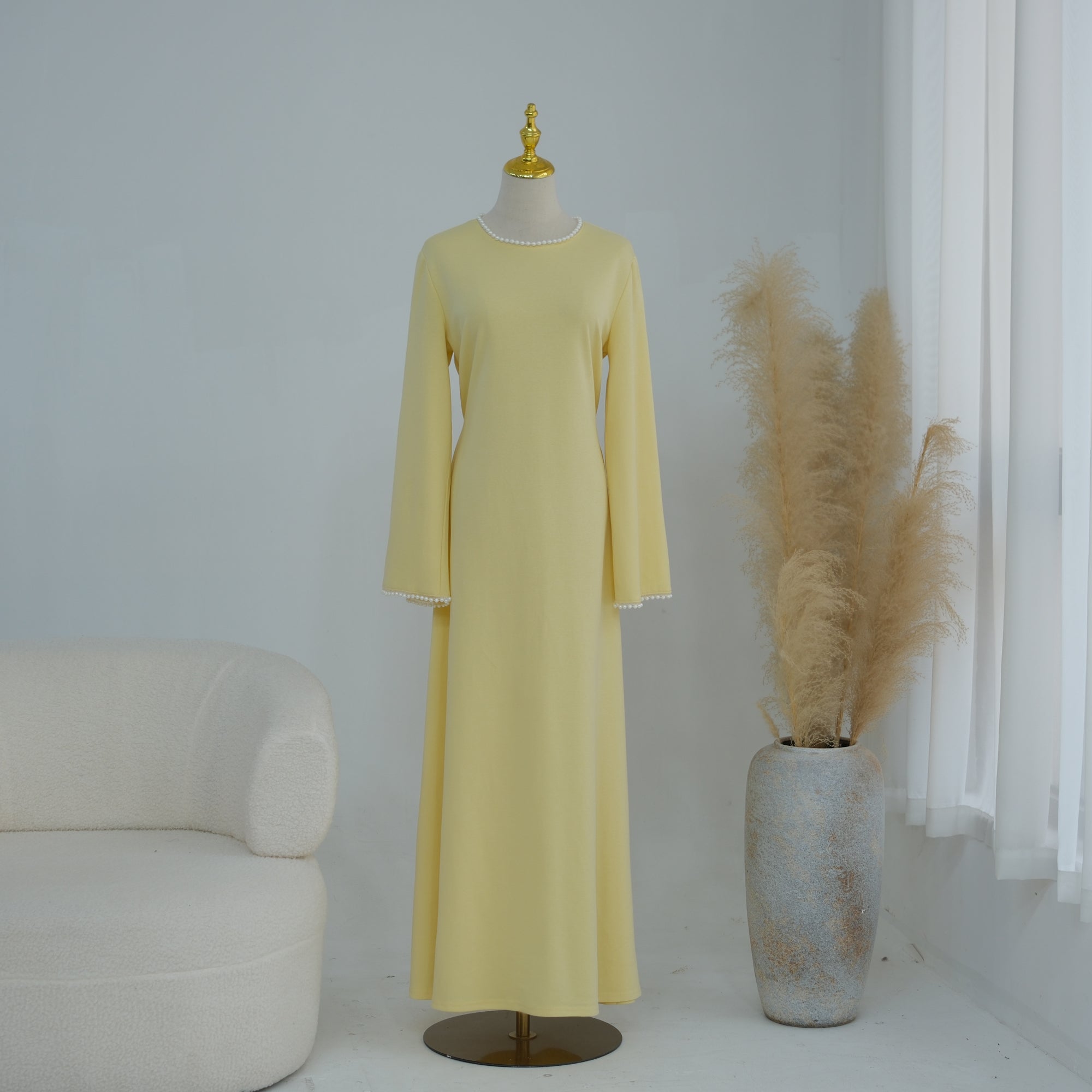 Loriya beaded shawl + long-sleeved dress LR1167