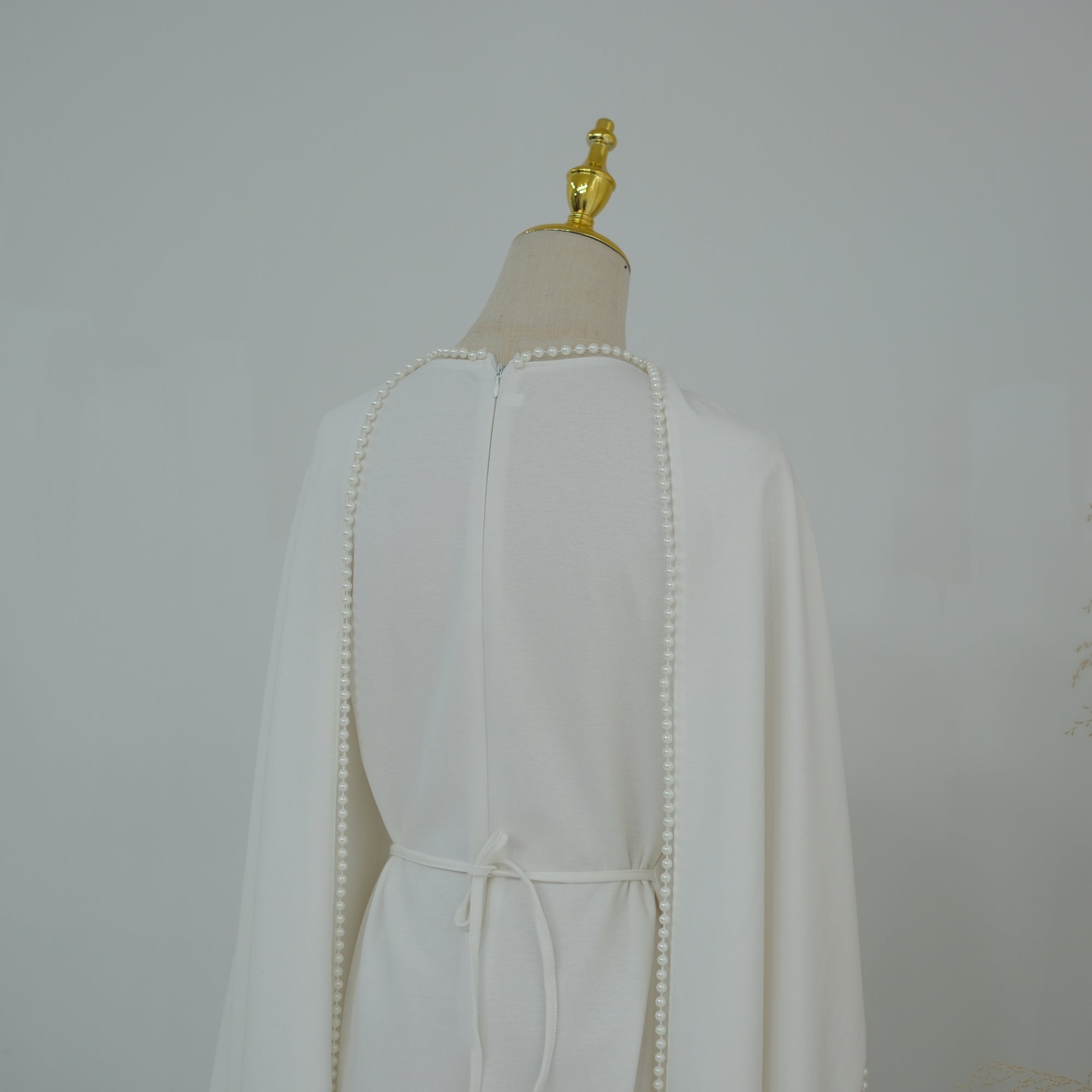 Loriya beaded shawl + long-sleeved dress LR1167