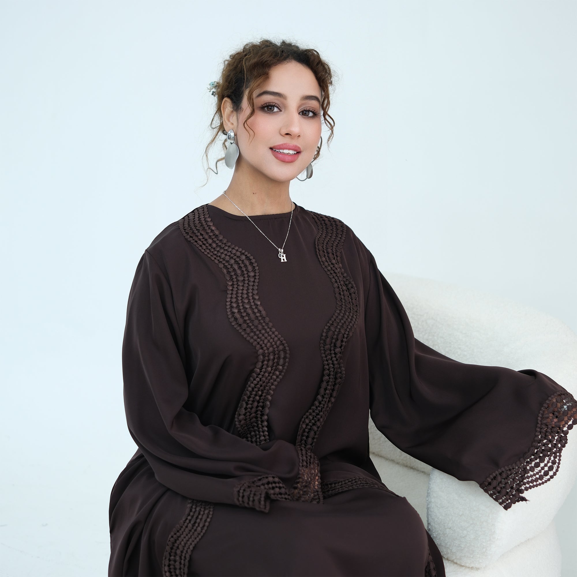 Long-sleeved cardigan + matching dress two-piece set LR1183