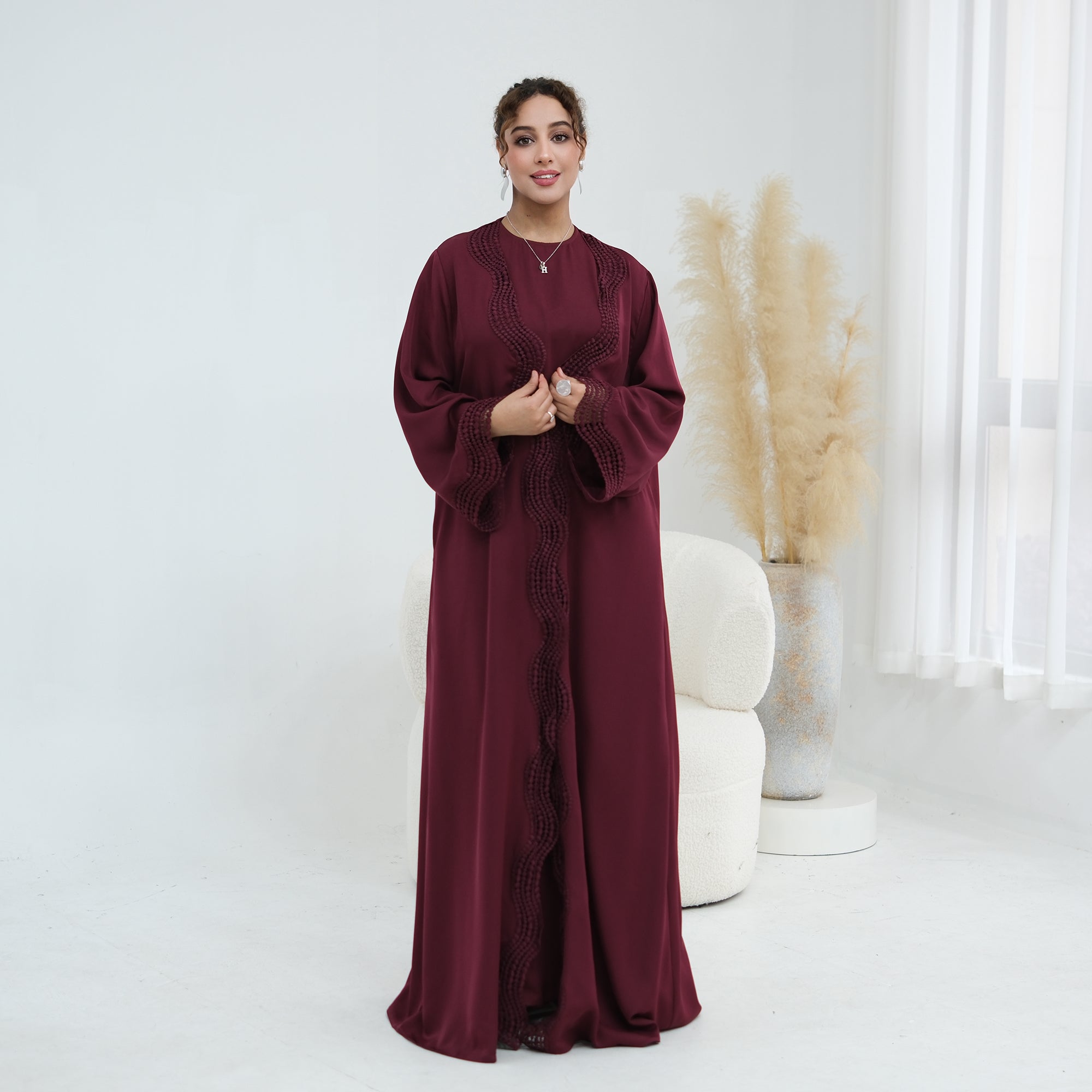 Long-sleeved cardigan + matching dress two-piece set LR1183