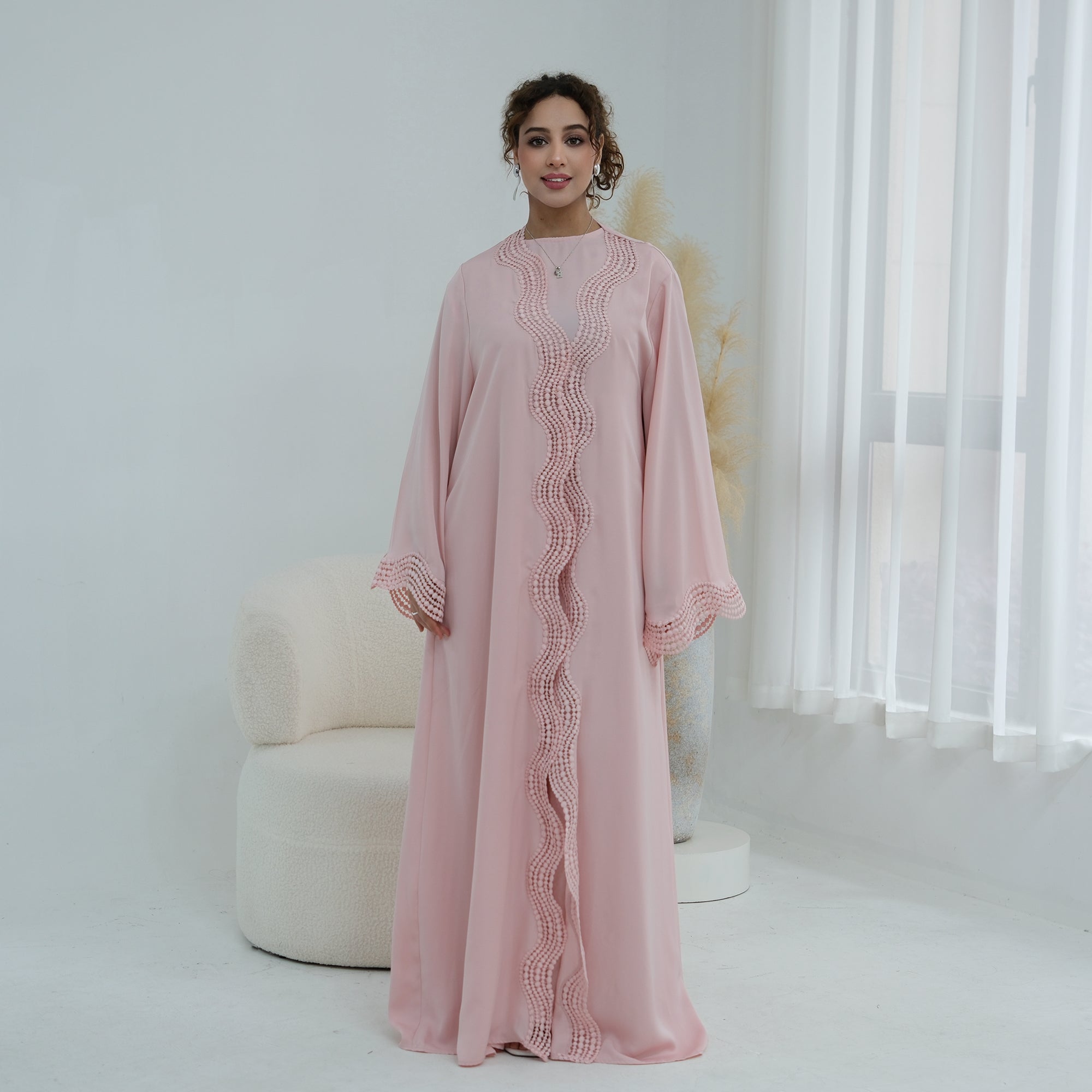 Long-sleeved cardigan + matching dress two-piece set LR1183