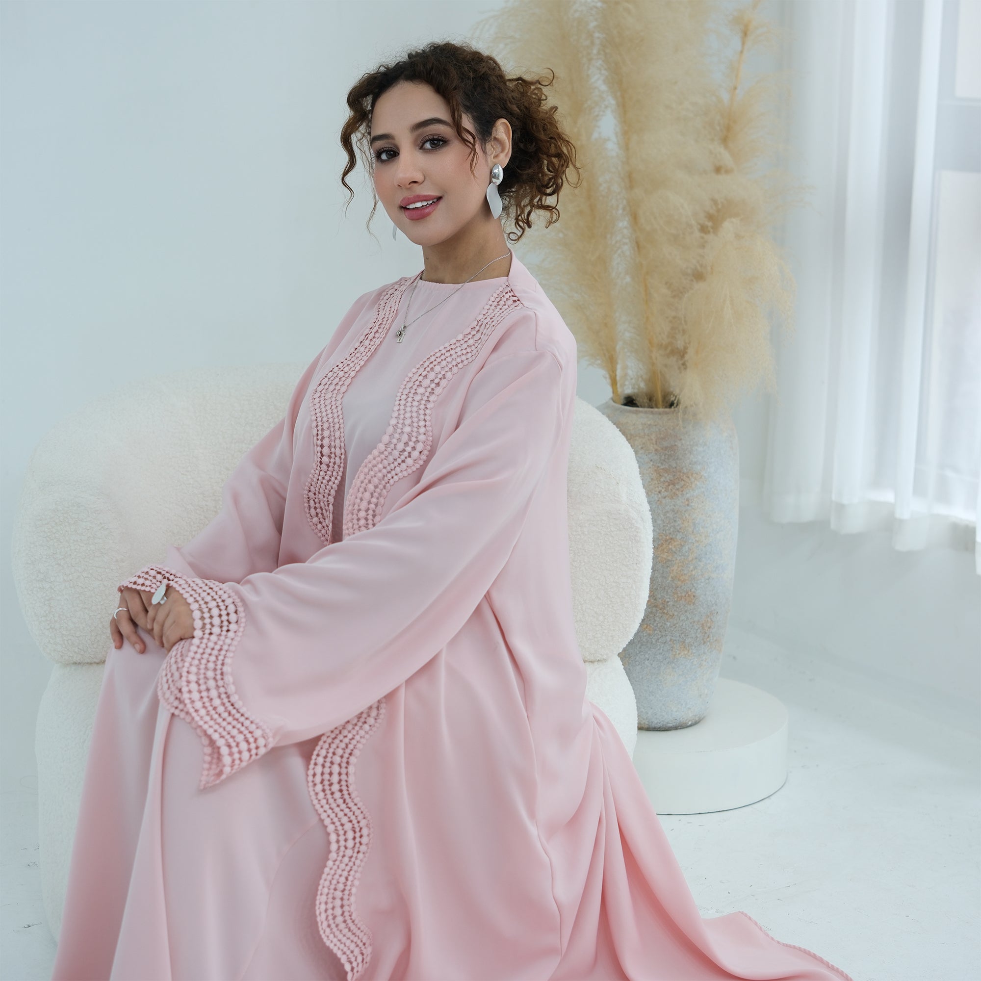 Long-sleeved cardigan + matching dress two-piece set LR1183