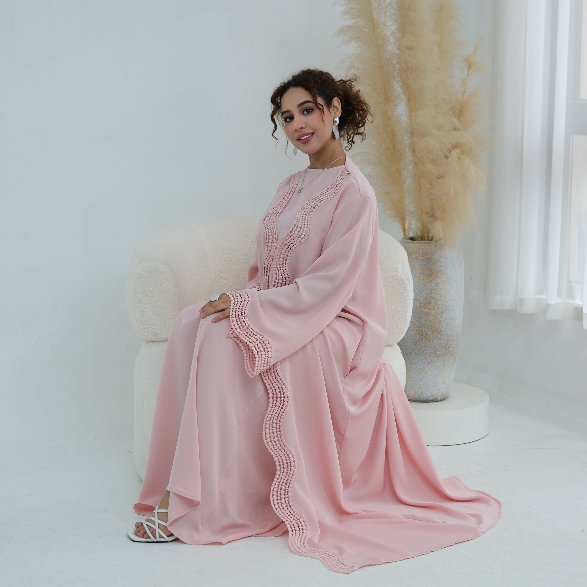 Long-sleeved cardigan + matching dress two-piece set LR1183