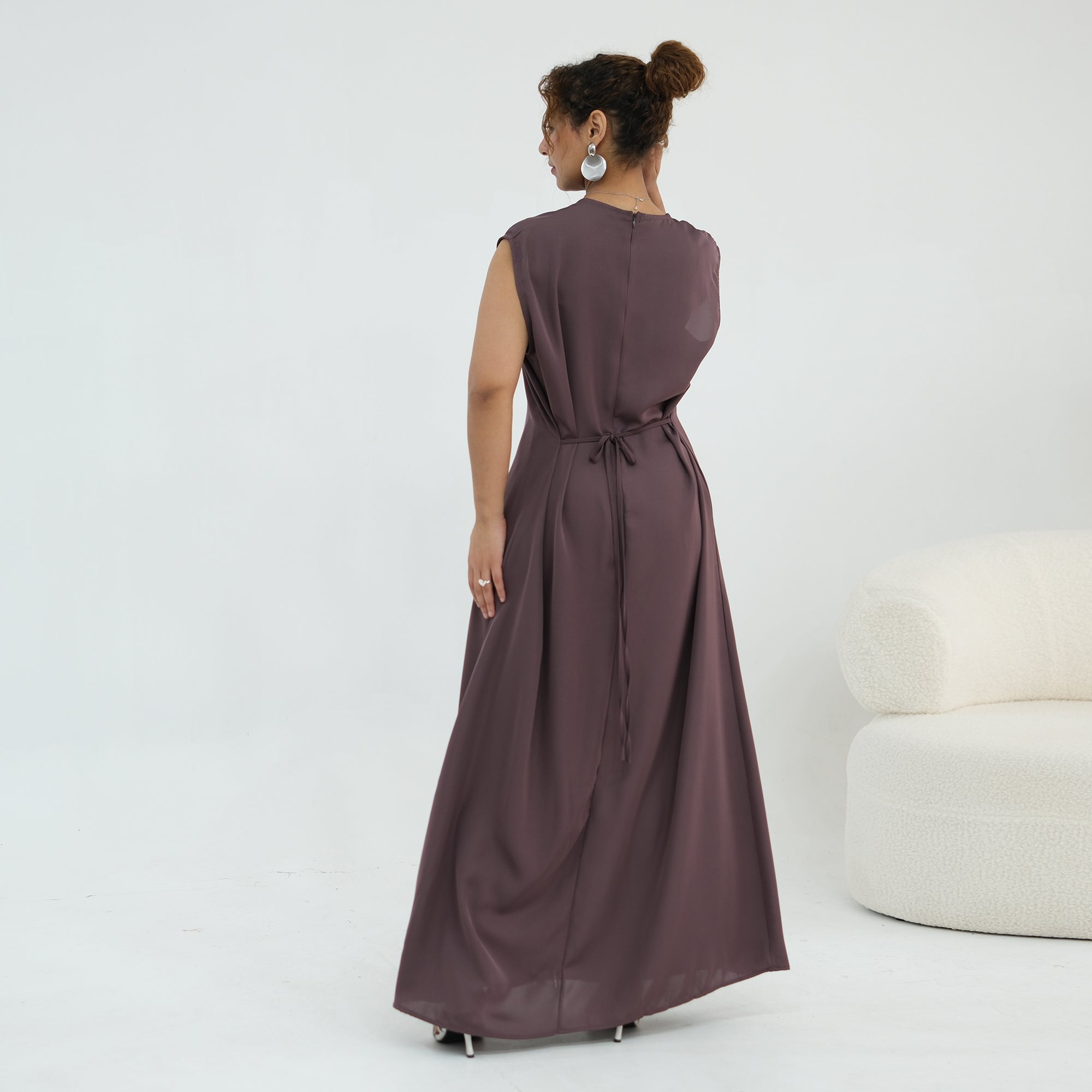 Two-piece set: large-size lace-spliced cardigan + matching dress, LR1184
