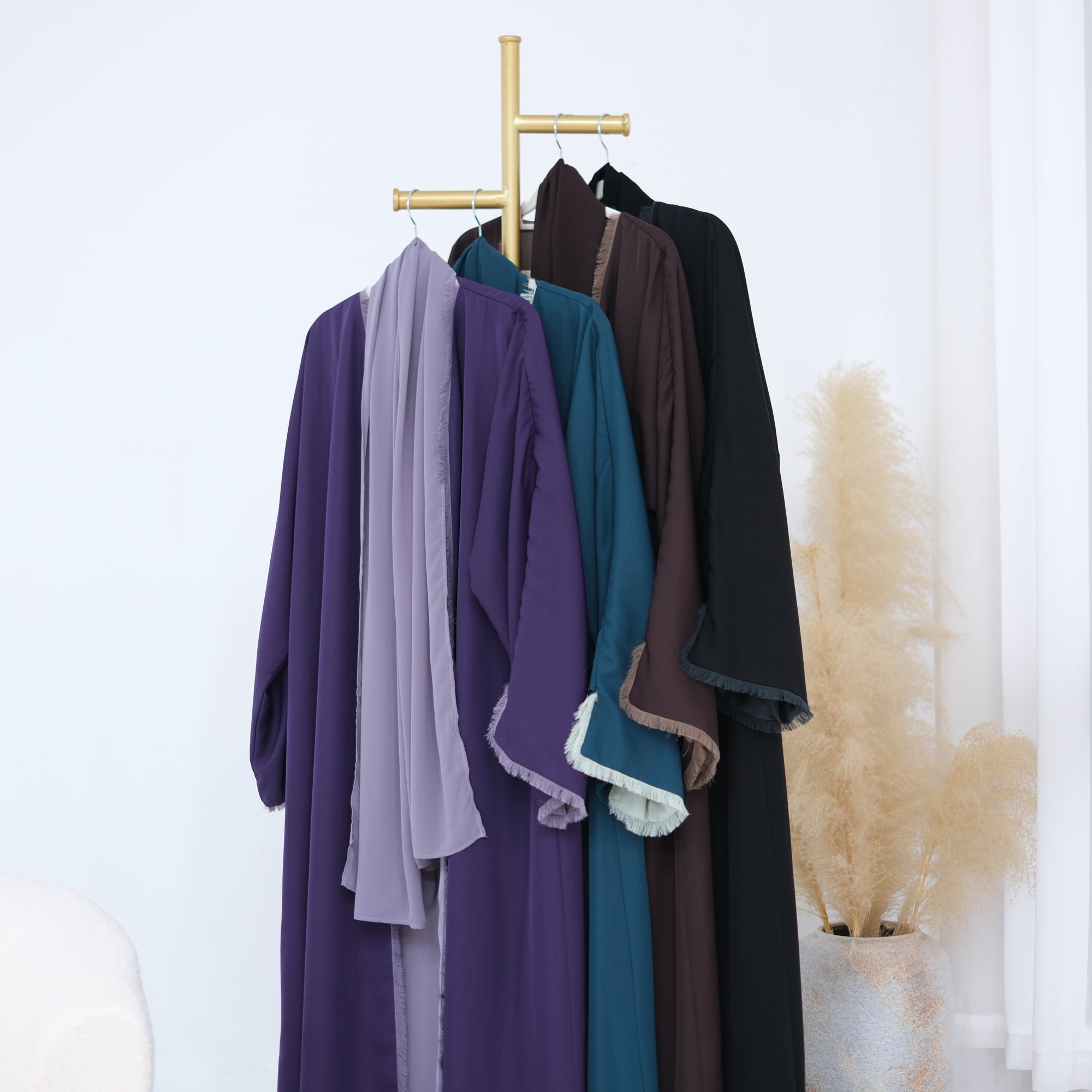 Two-way reversible double-layer loose cardigan + scarf two-piece set LR1194