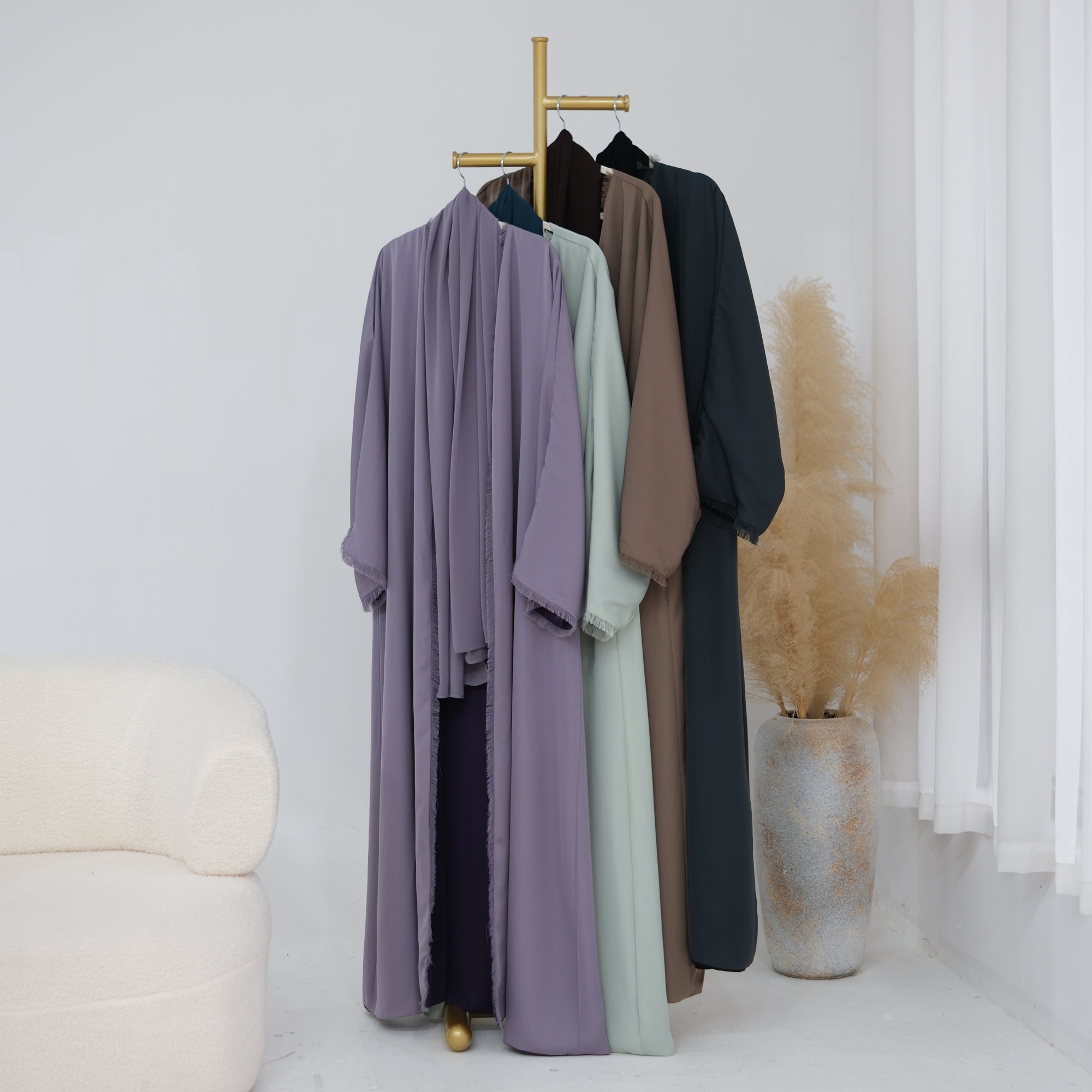 Two-way reversible double-layer loose cardigan + scarf two-piece set LR1194