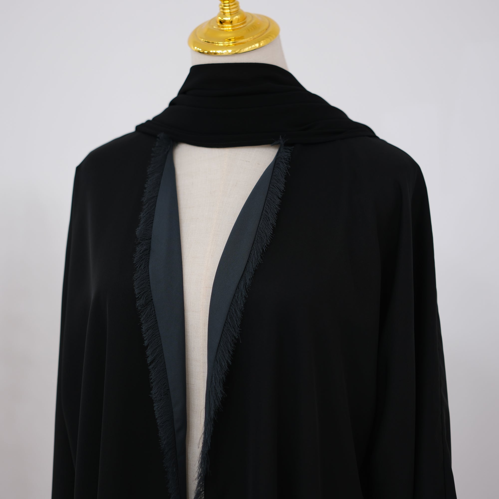 Two-way reversible double-layer loose cardigan + scarf two-piece set LR1194