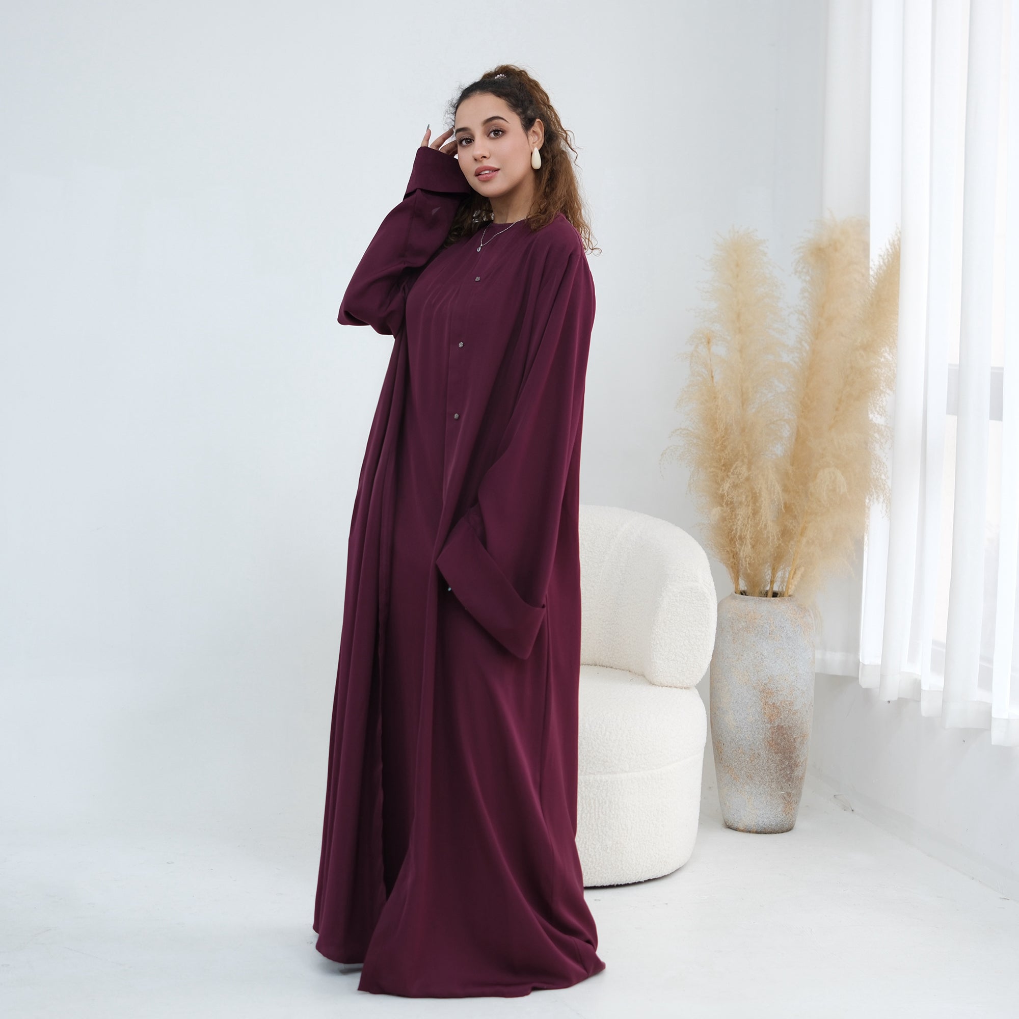 Long sleeved solid color plus size cardigan 1281+sleeveless inner layer 1266